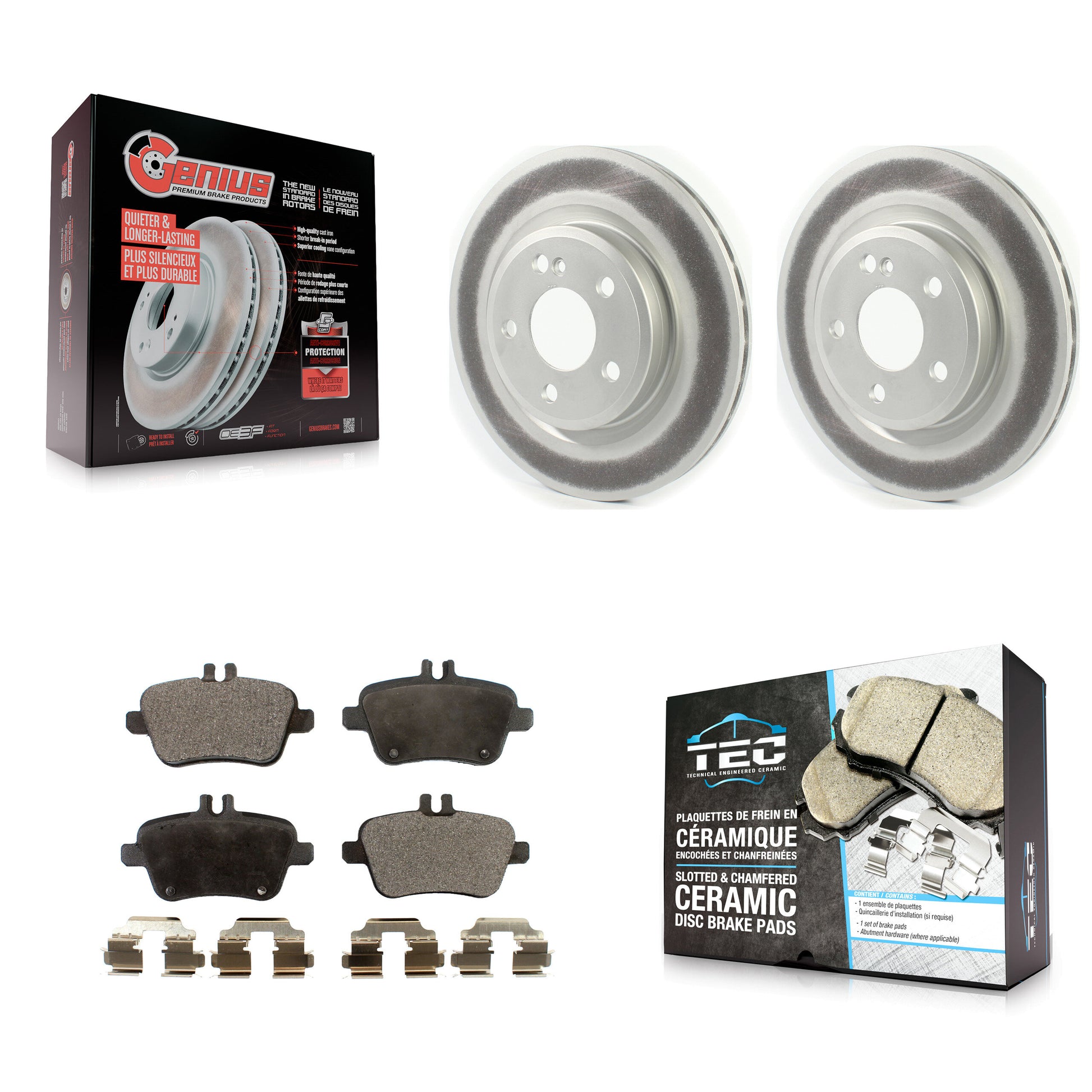 Transit Auto KGT-102220 Disc Brake Kit for 2014-2020 INFINITI QX30, Mercedes-Benz CLA250, Mercedes-Benz GLA250 - Rear