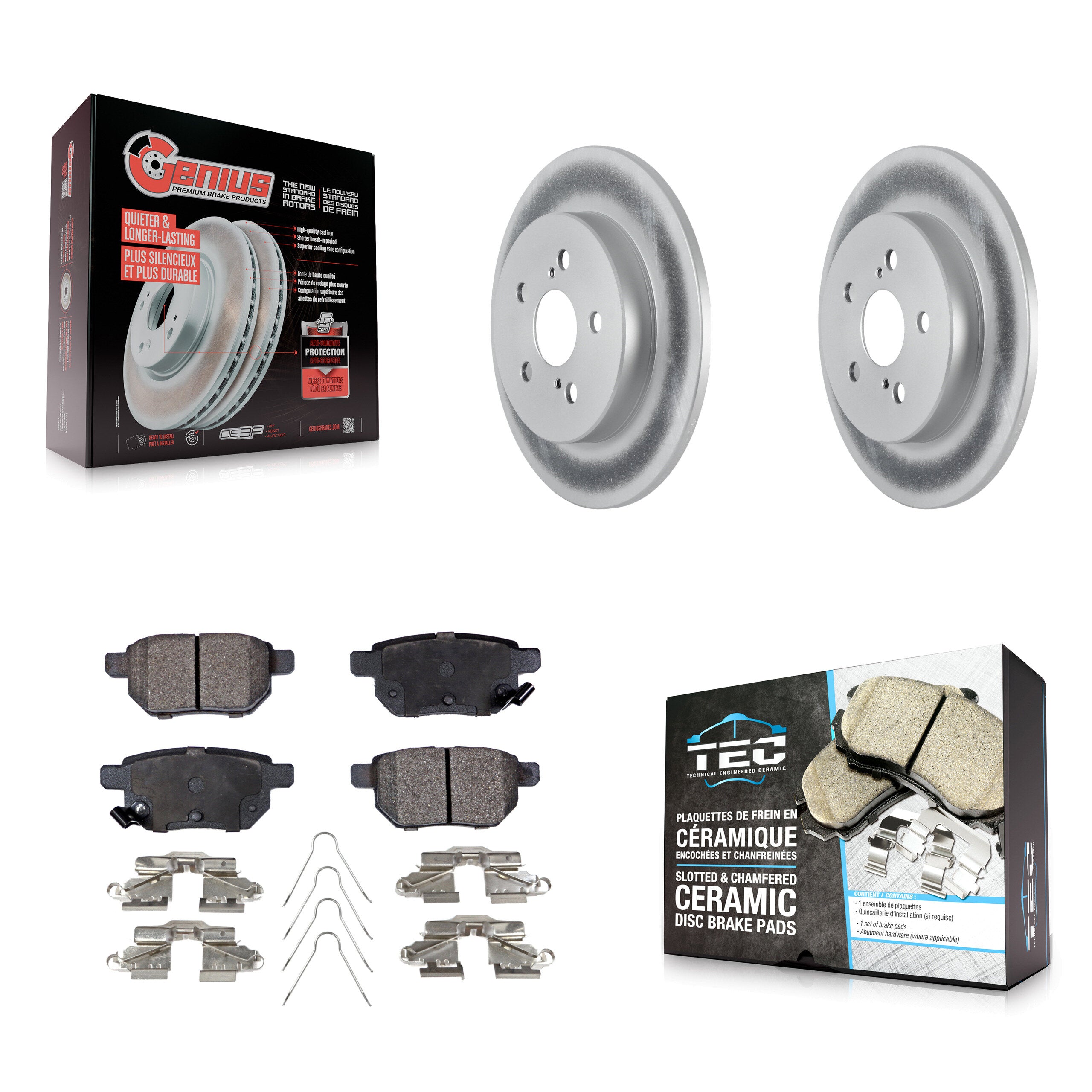 Transit Auto KGT-102222 Disc Brake Kit for 2019 Toyota Corolla - Rear