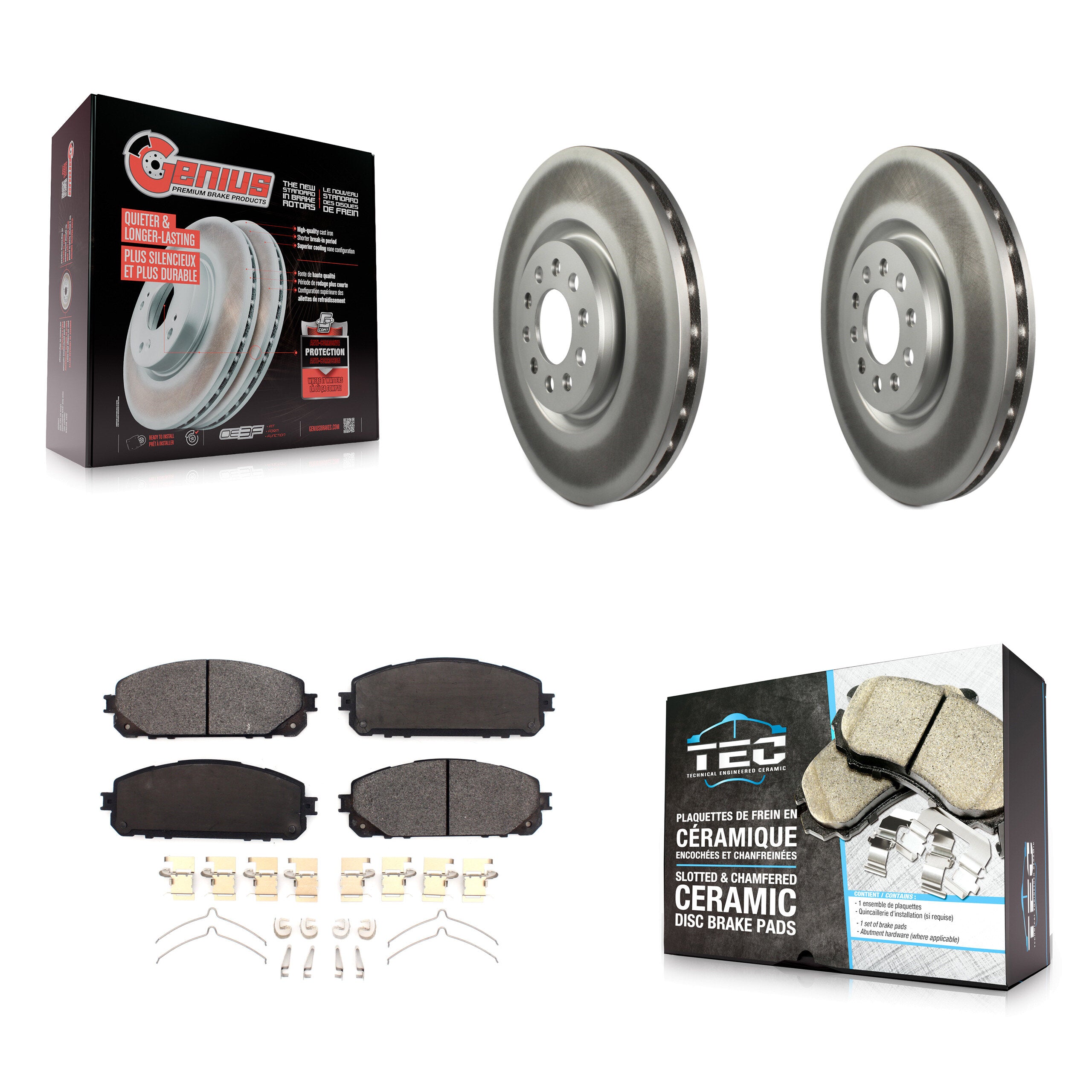 Transit Auto KGT-102227 Disc Brake Kit for 2014-2023 Jeep Cherokee - Front