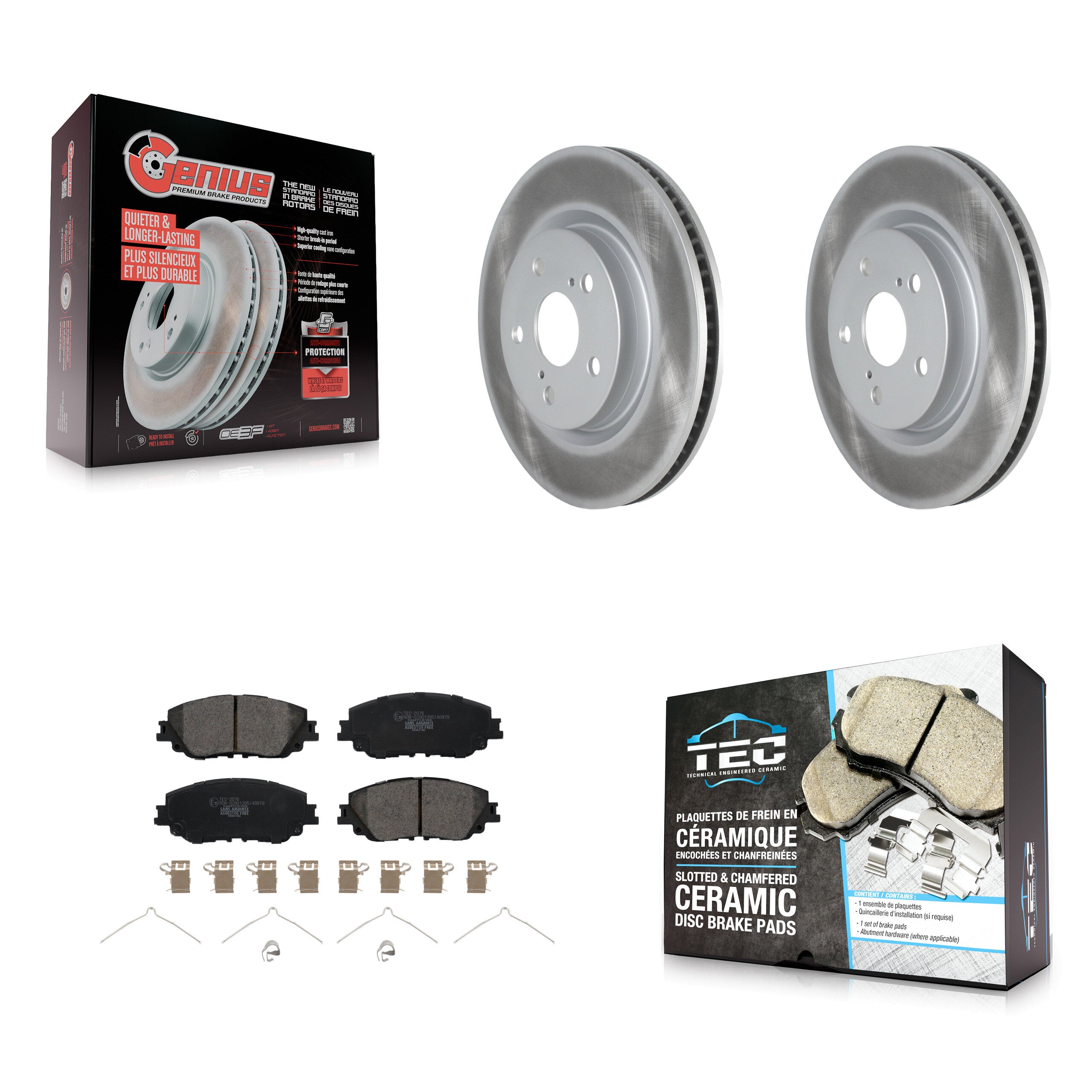 Transit Auto KGT-102256 Disc Brake Kit for 2018-2024 Toyota Camry, Toyota Prius Prime and More - Front