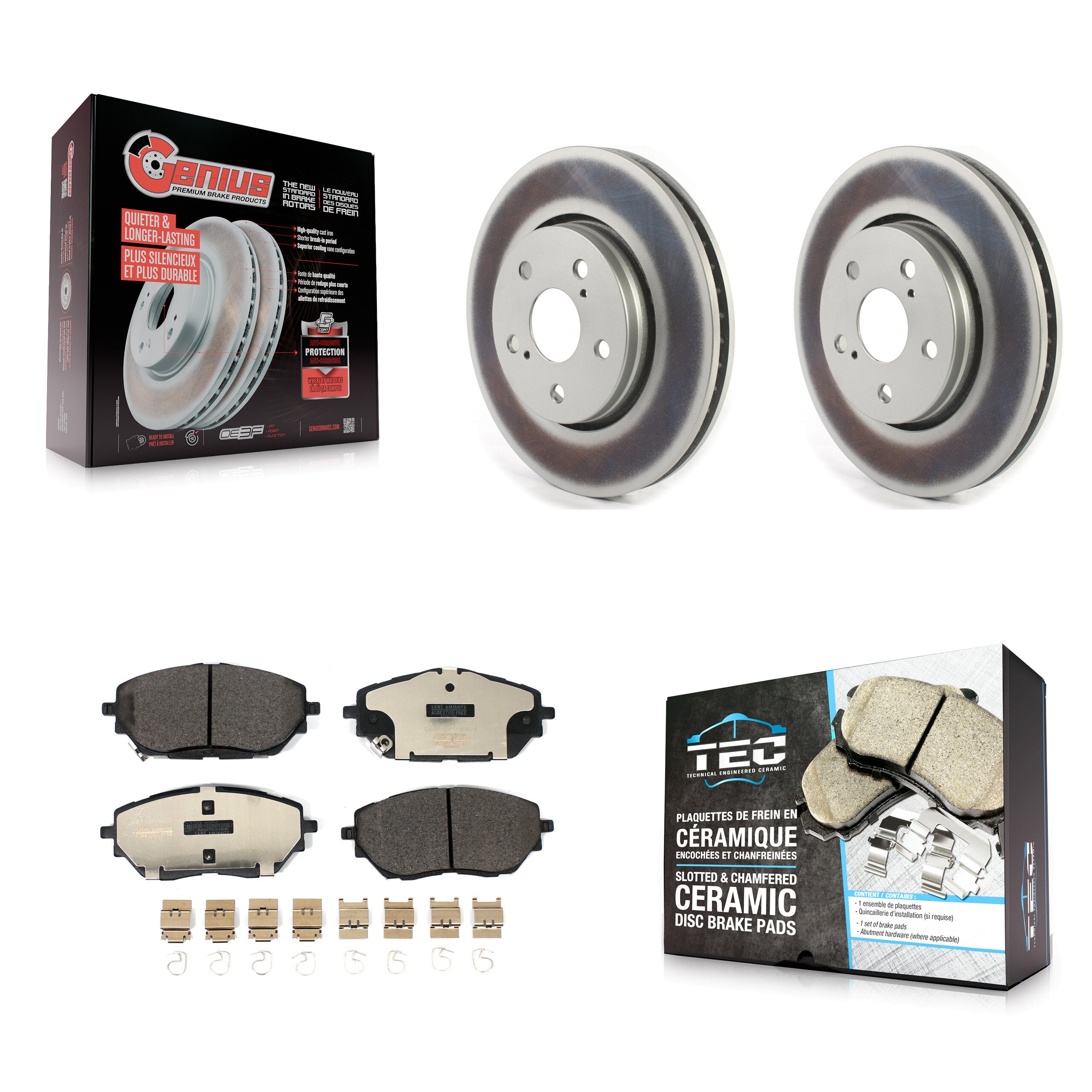 Transit Auto KGT-102258 Disc Brake Kit for 2018-2021 Toyota C-HR - Front