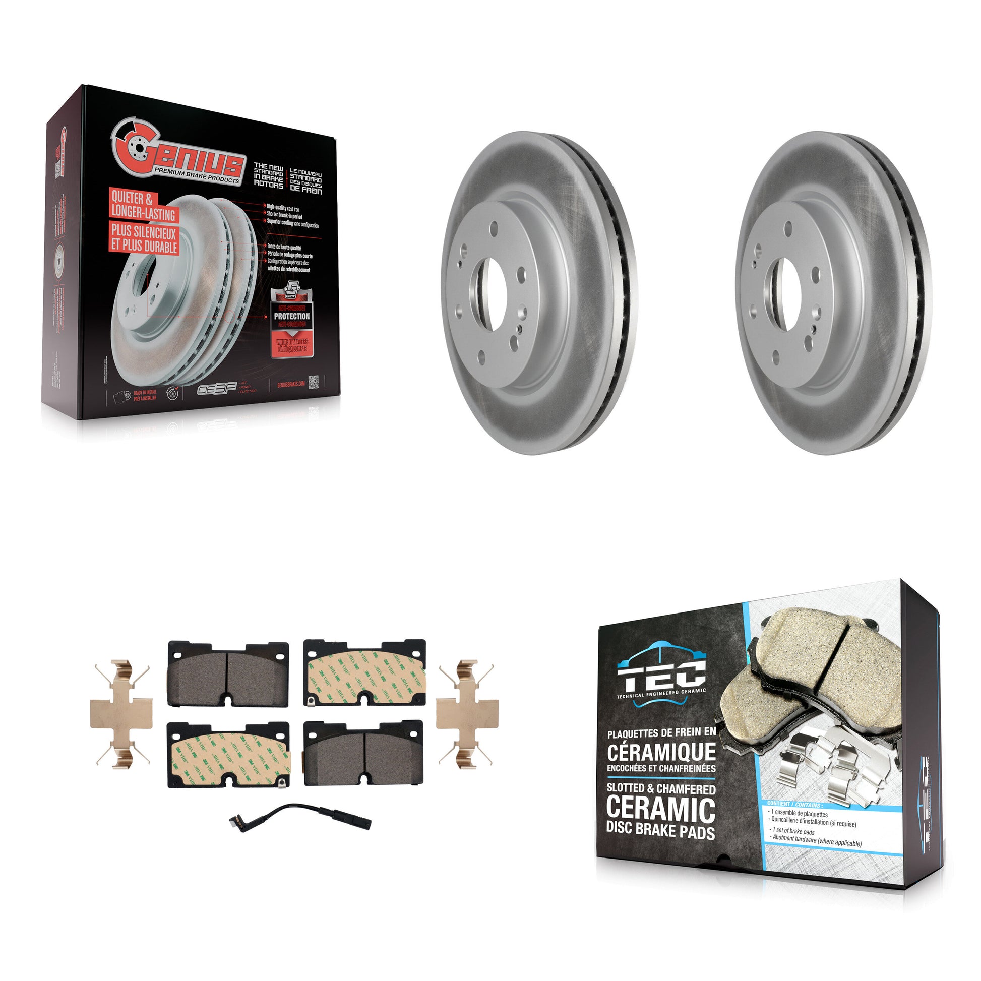 Transit Auto KGT-102403 Disc Brake Kit for 2019-2024 Chevrolet Silverado 1500 LTD, GMC Sierra 1500 Limited and More - Front
