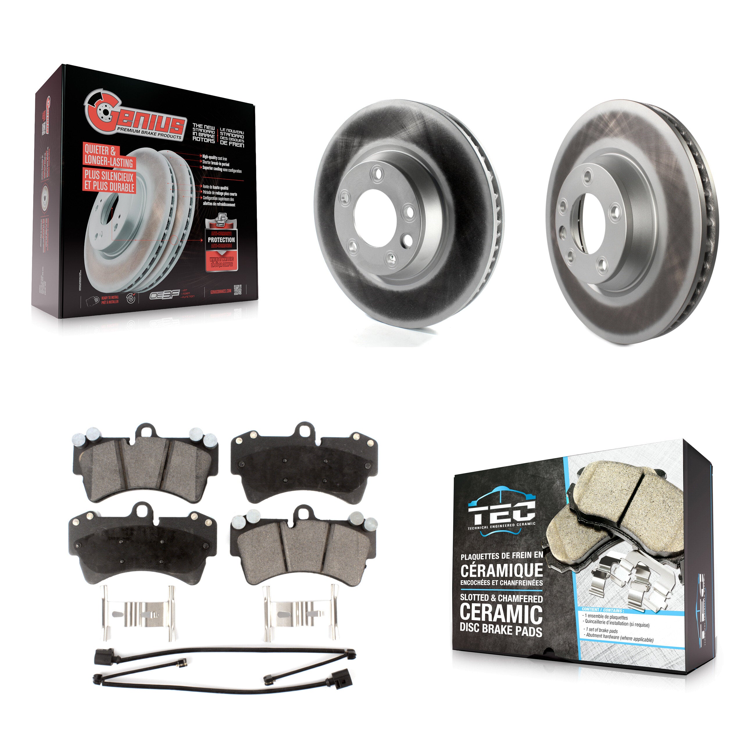 Transit Auto KGT-102437 Disc Brake Kit for 2003-2015 Audi Q7, Porsche Cayenne, Volkswagen Touareg - Front