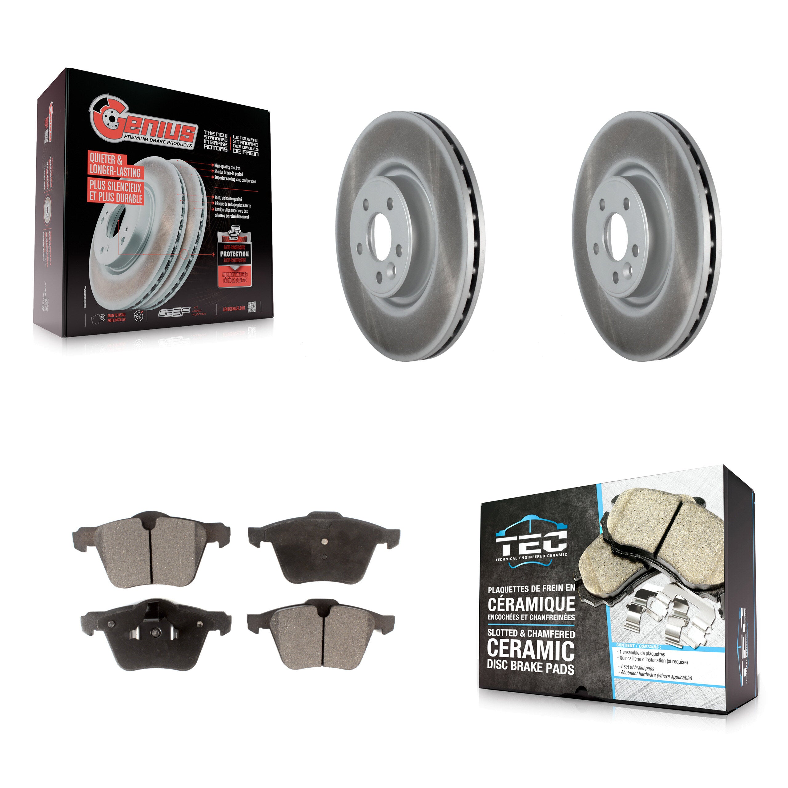 Transit Auto KGT-102458 Disc Brake Kit for 2007-2018 Volvo S60, Volvo V60 and More - Front