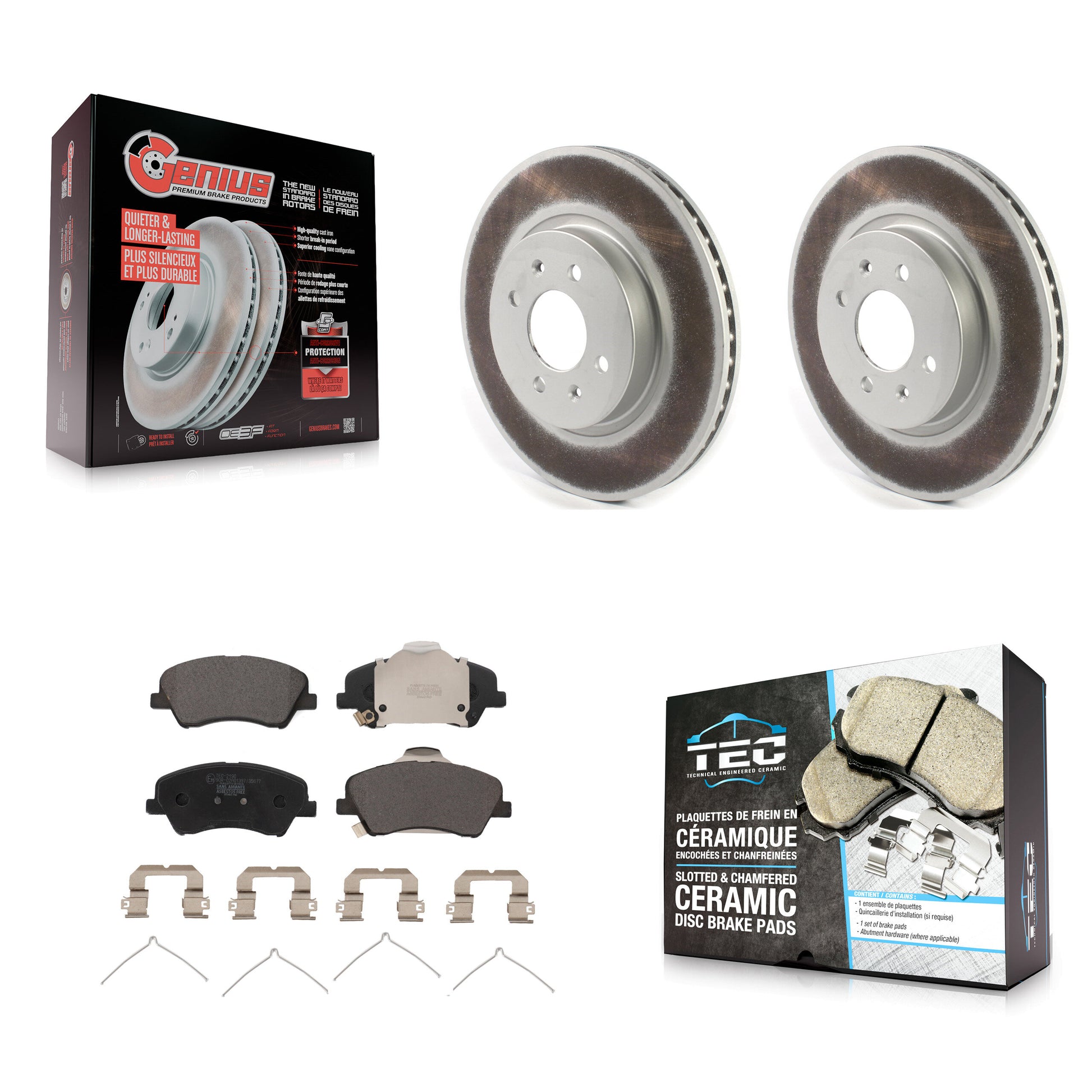 Transit Auto KGT-102575 Disc Brake Kit for 2018-2023 Kia Rio, Hyundai Accent - Front