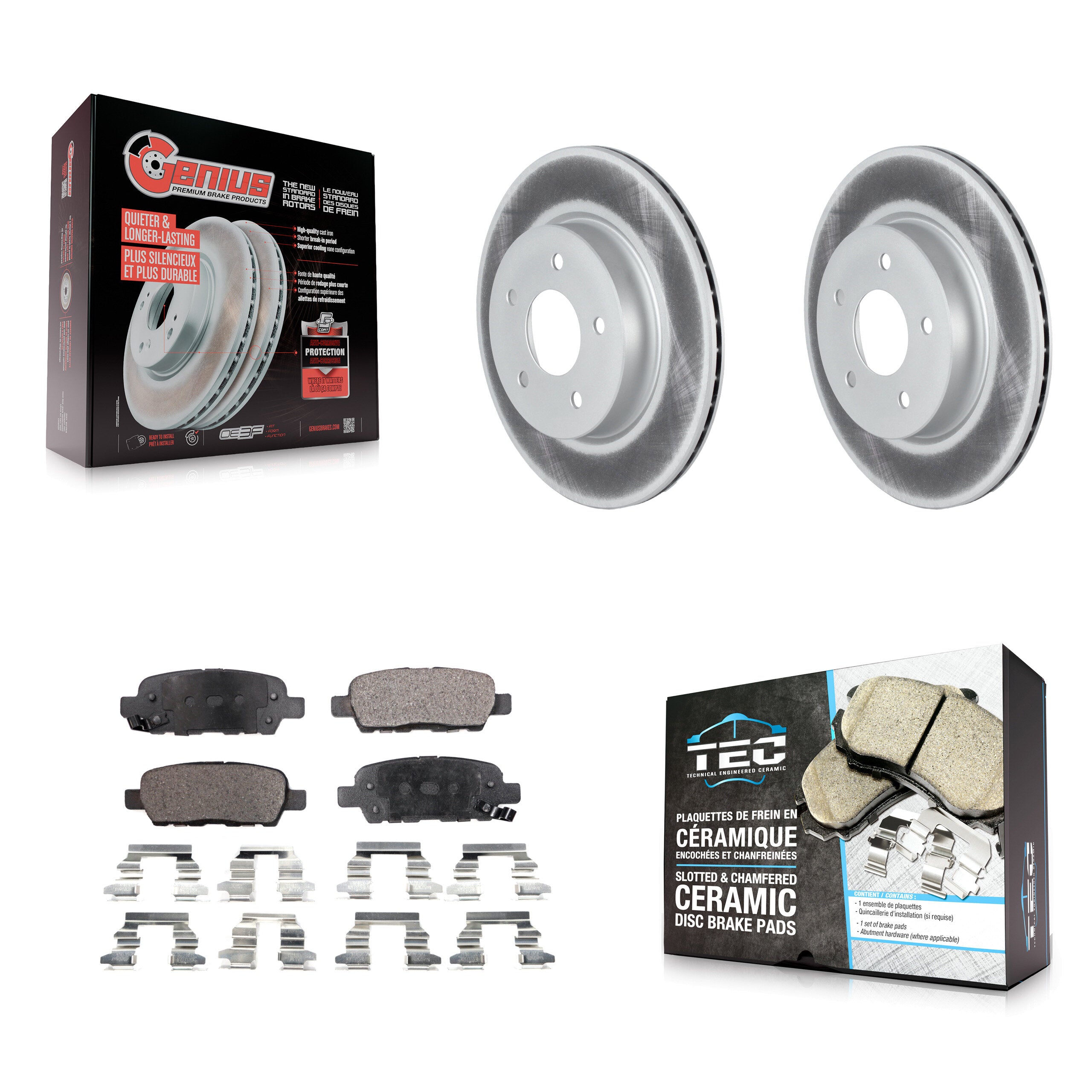 Transit Auto KGT-102671 Disc Brake Kit for 2017-2019 Nissan Rogue Sport, Nissan LEAF, Nissan Qashqai - Rear