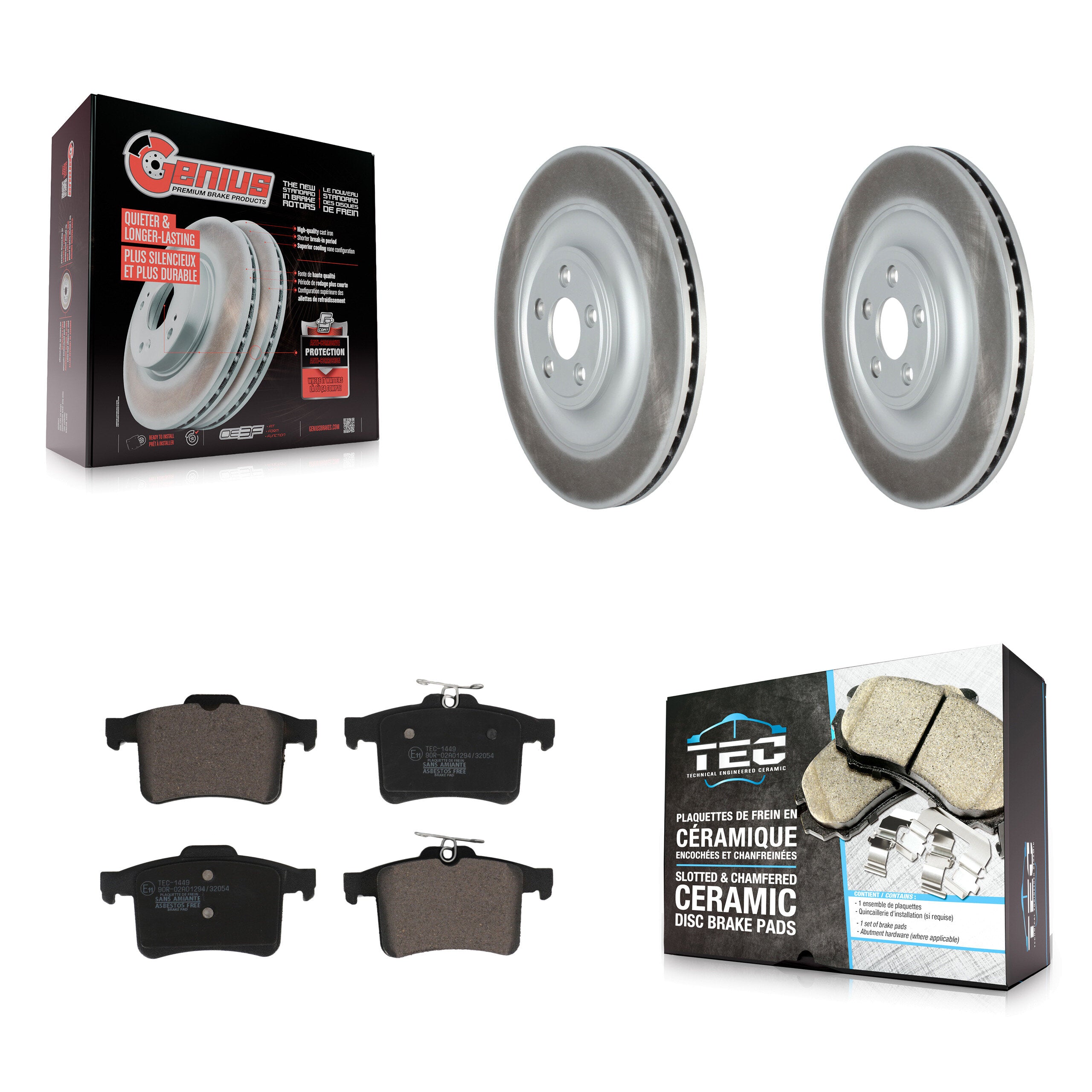 Transit Auto KGT-102675 Disc Brake Kit for 2010-2016 Jaguar XJ, Jaguar XJR and More - Rear