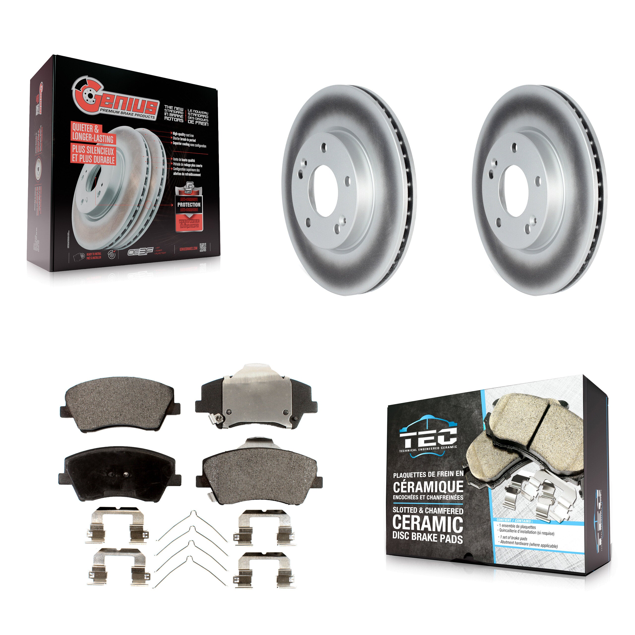 Transit Auto KGT-102727 Disc Brake Kit for 2017-2022 Hyundai Ioniq, Kia Niro - Front