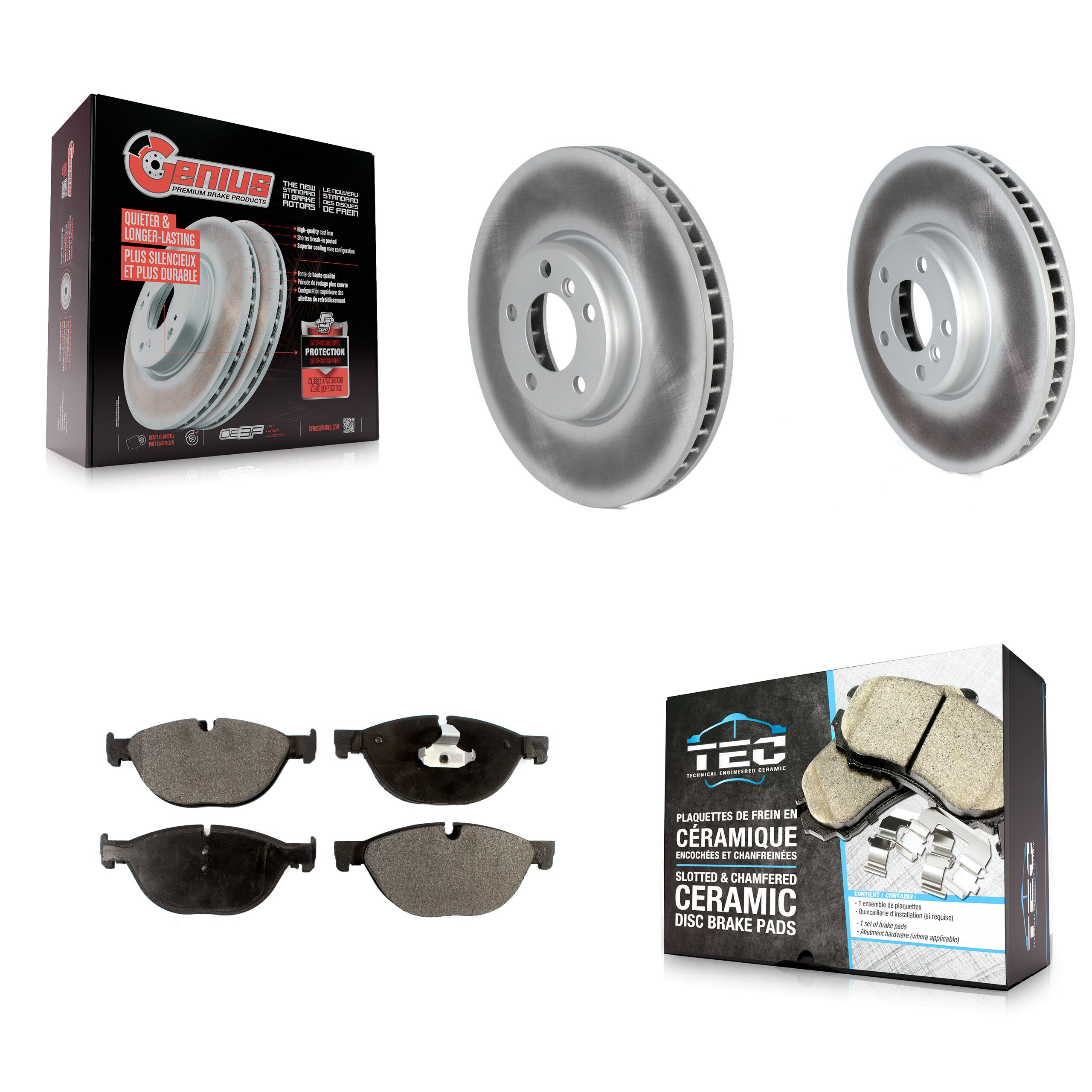 Transit Auto KGT-102762 Disc Brake Kit for 2010-2018 BMW 740Ld xDrive, BMW 650i Gran Coupe and More - Front