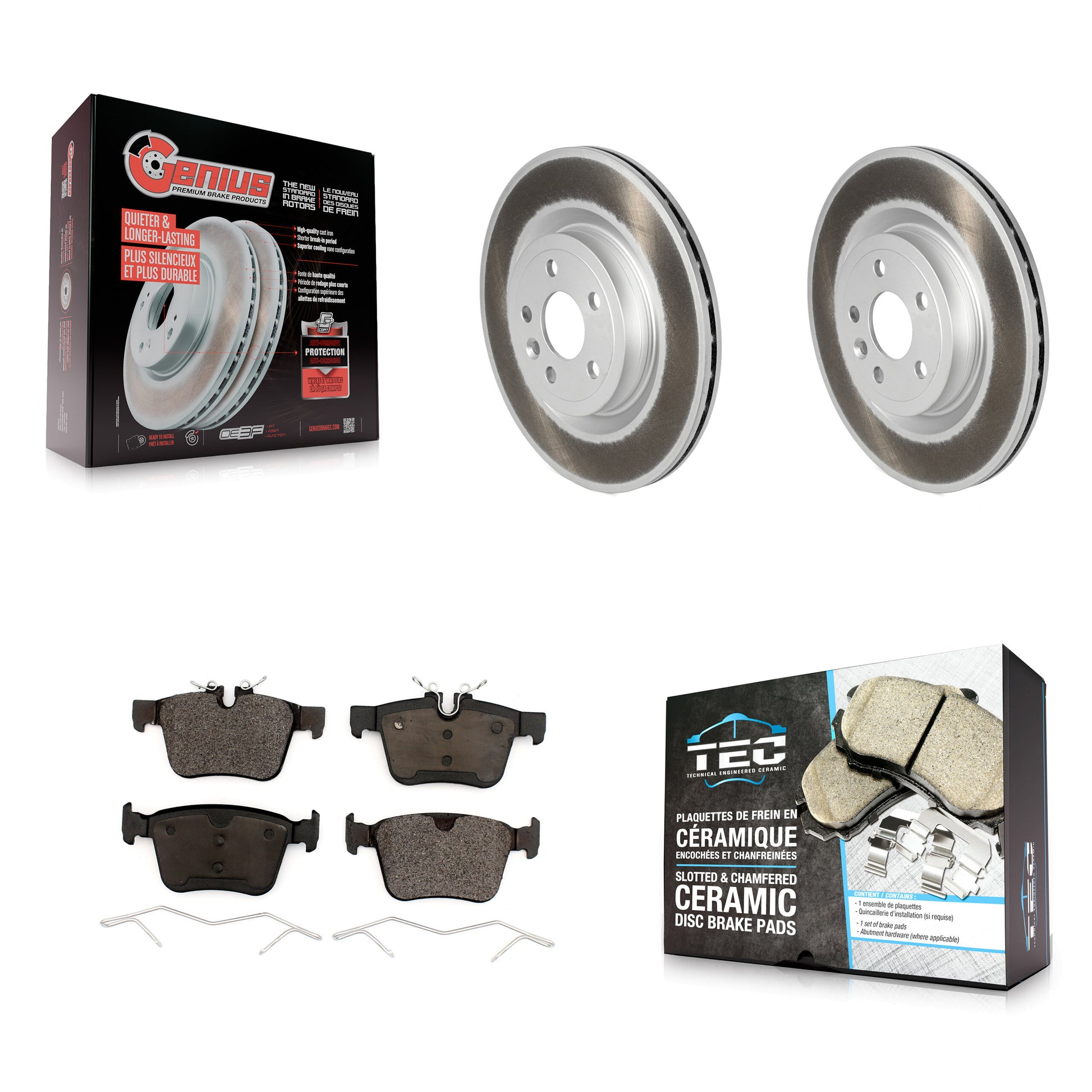 Transit Auto KGT-102774 Disc Brake Kit for 2017-2019 Land Rover Discovery Sport, Jaguar F-Pace - Rear