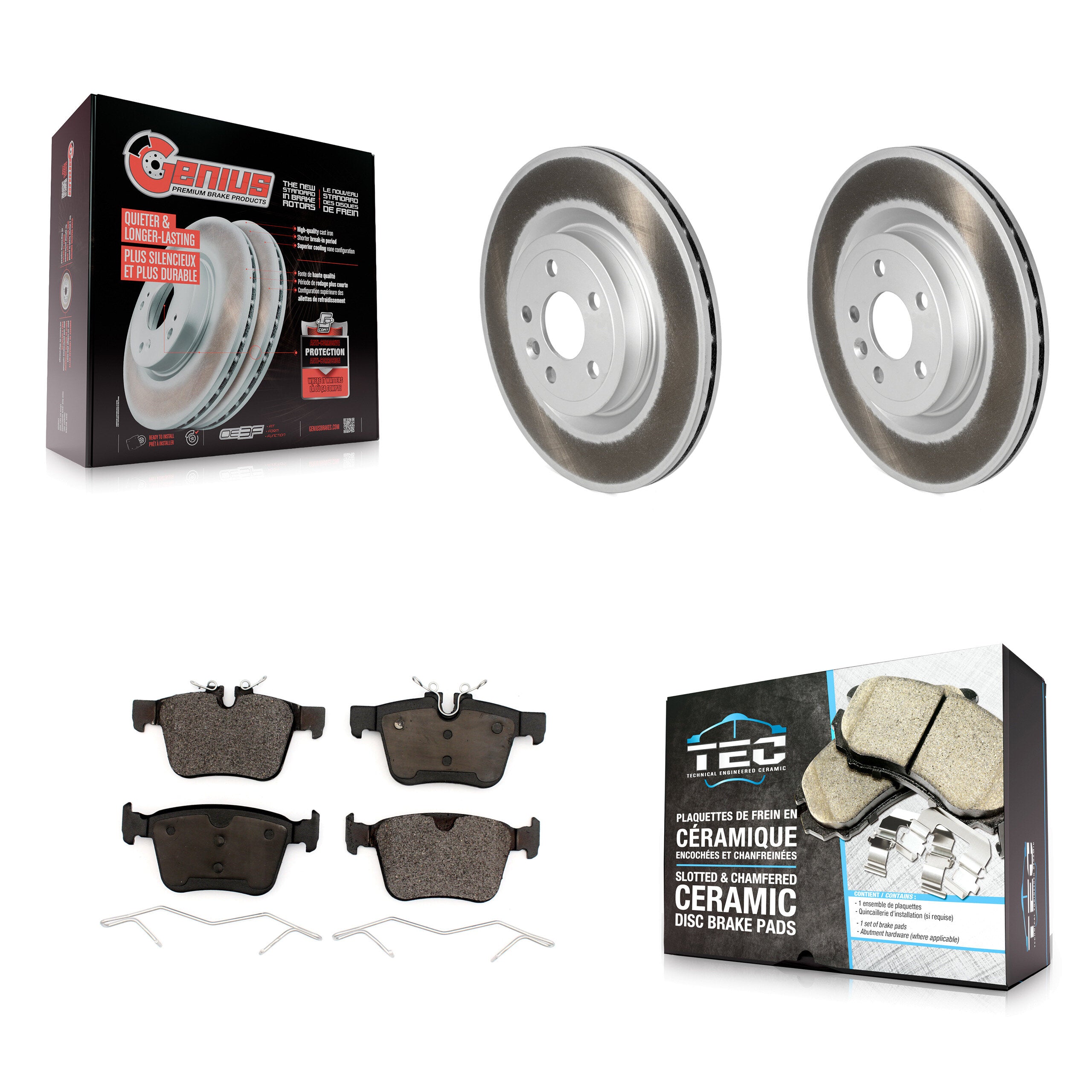 Transit Auto KGT-102774 Disc Brake Kit for 2017-2019 Land Rover Discovery Sport, Jaguar F-Pace - Rear