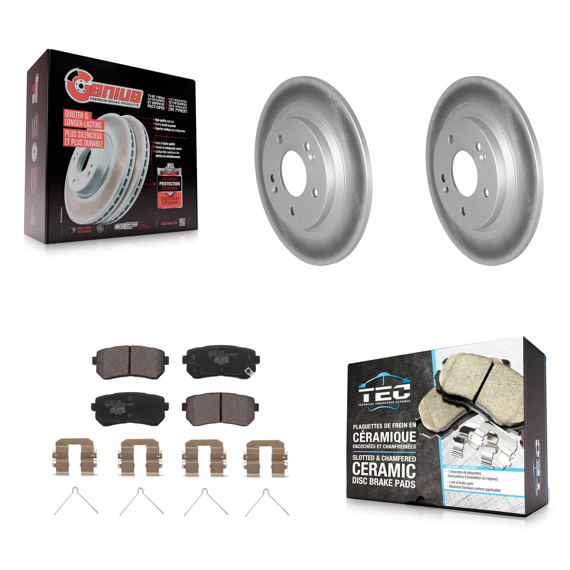 Transit Auto KGT-102804 Disc Brake Kit for 2018-2024 Hyundai Kona, Kia Seltos - Rear