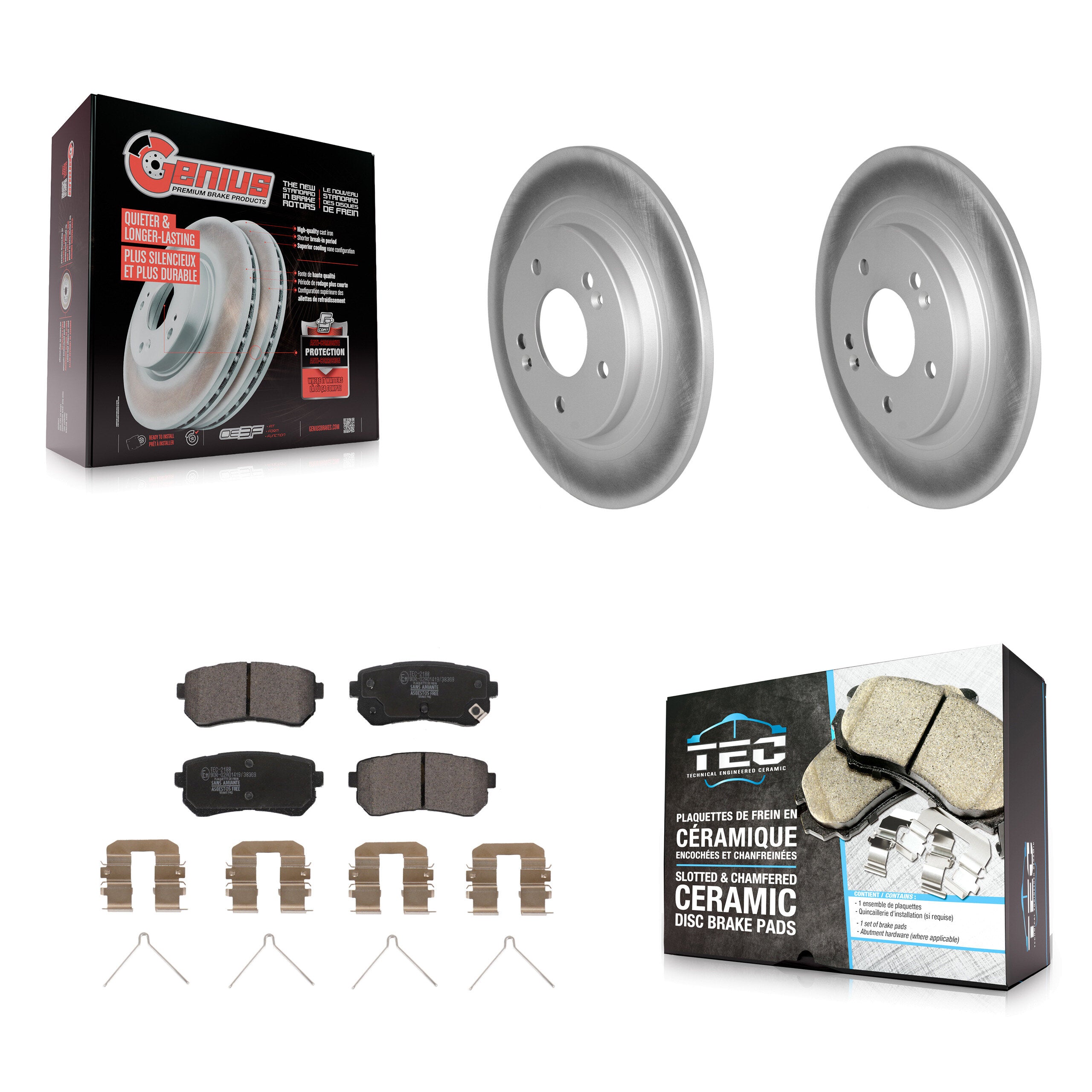 Transit Auto KGT-102804 Disc Brake Kit for 2018-2024 Hyundai Kona, Kia Seltos - Rear