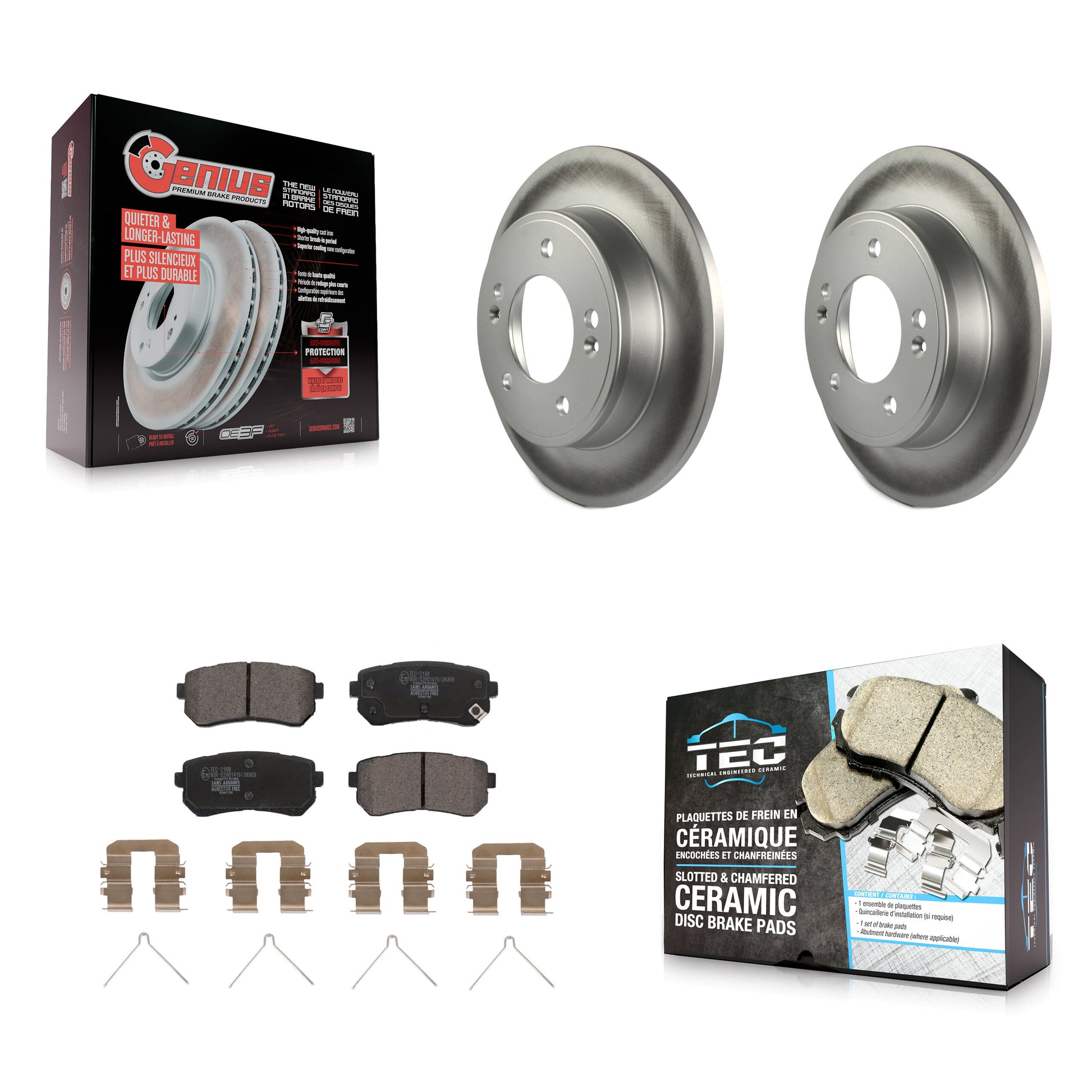 Transit Auto KGT-102805 Disc Brake Kit for 2018-2023 Hyundai Kona, Kia Seltos - Rear