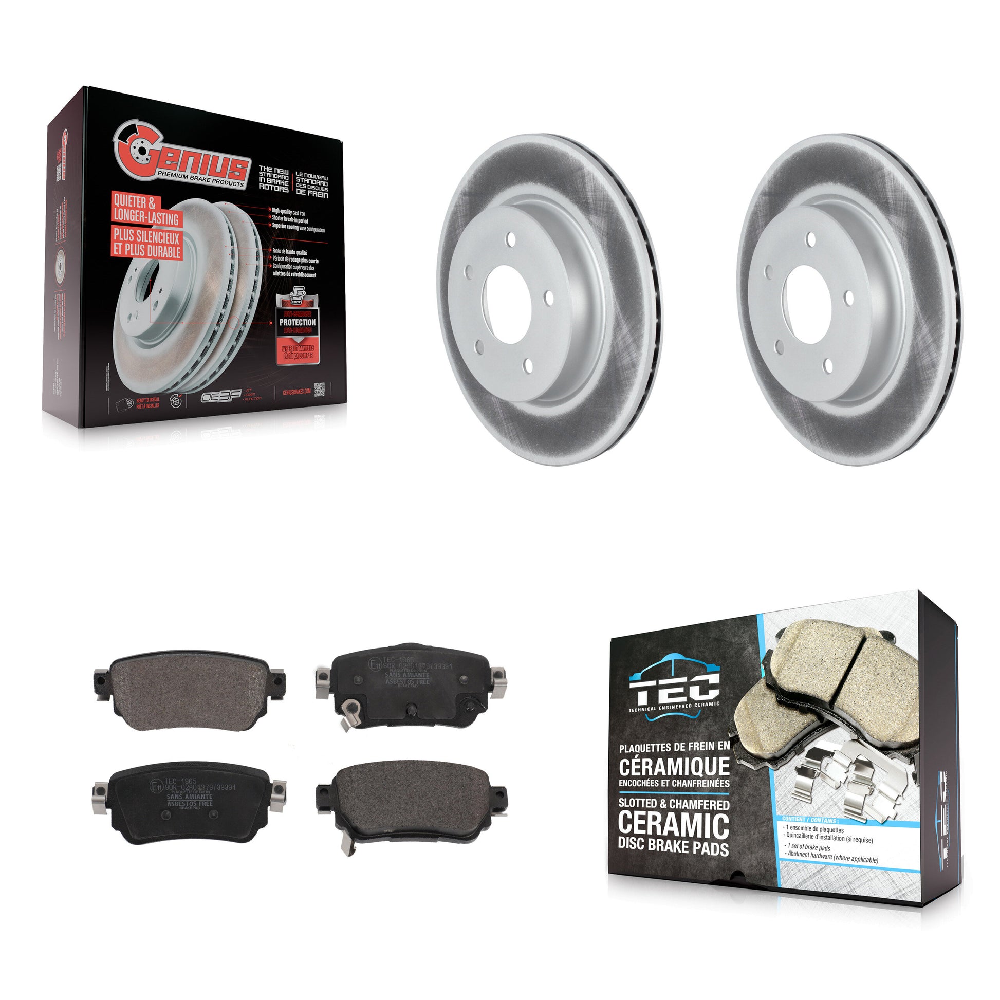 Transit Auto KGT-102807 Disc Brake Kit for 2018-2023 Nissan LEAF, Nissan Rogue Sport and More - Rear