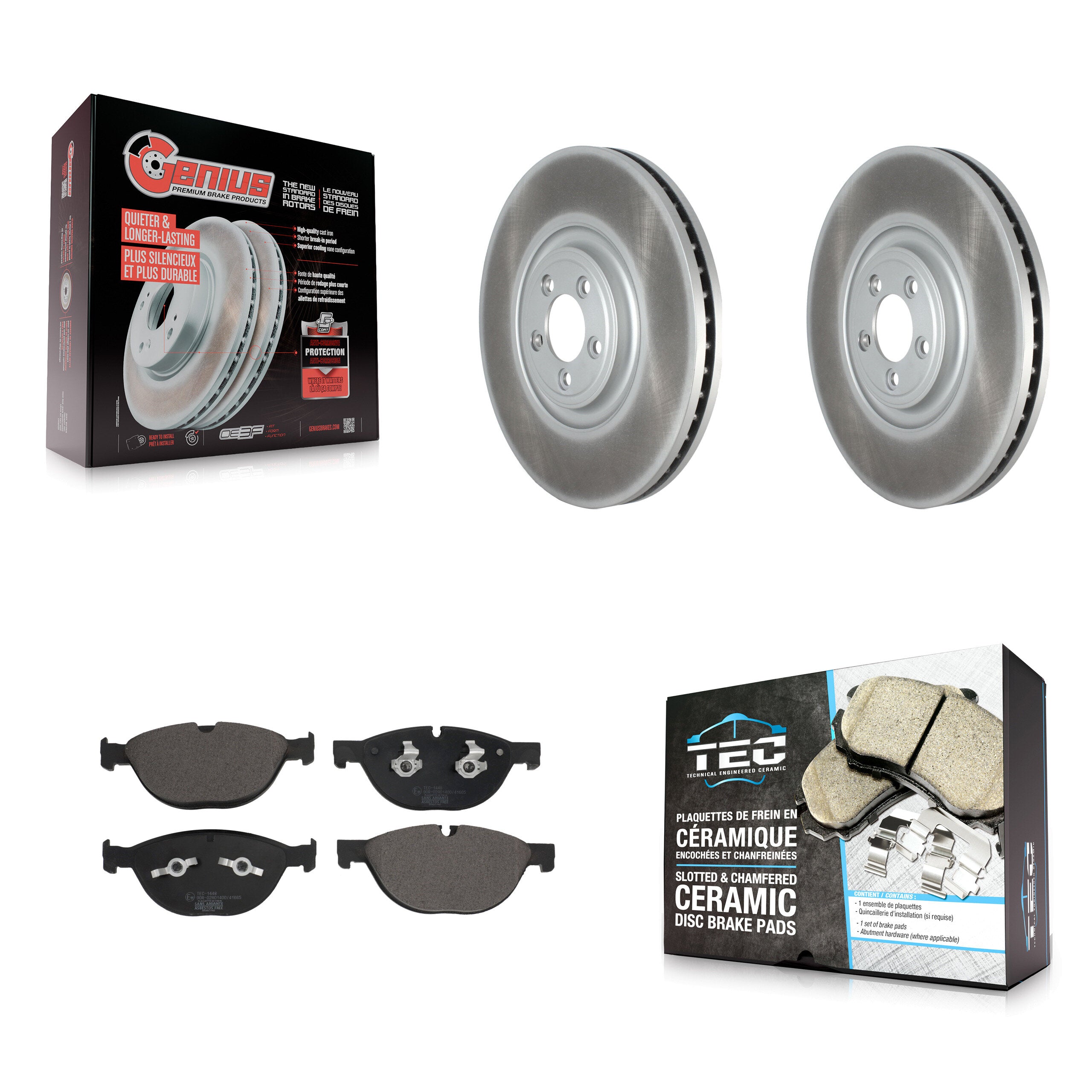 Transit Auto KGT-102830 Disc Brake Kit for 2010-2019 Jaguar XJ, Jaguar XJR575 and More - Front