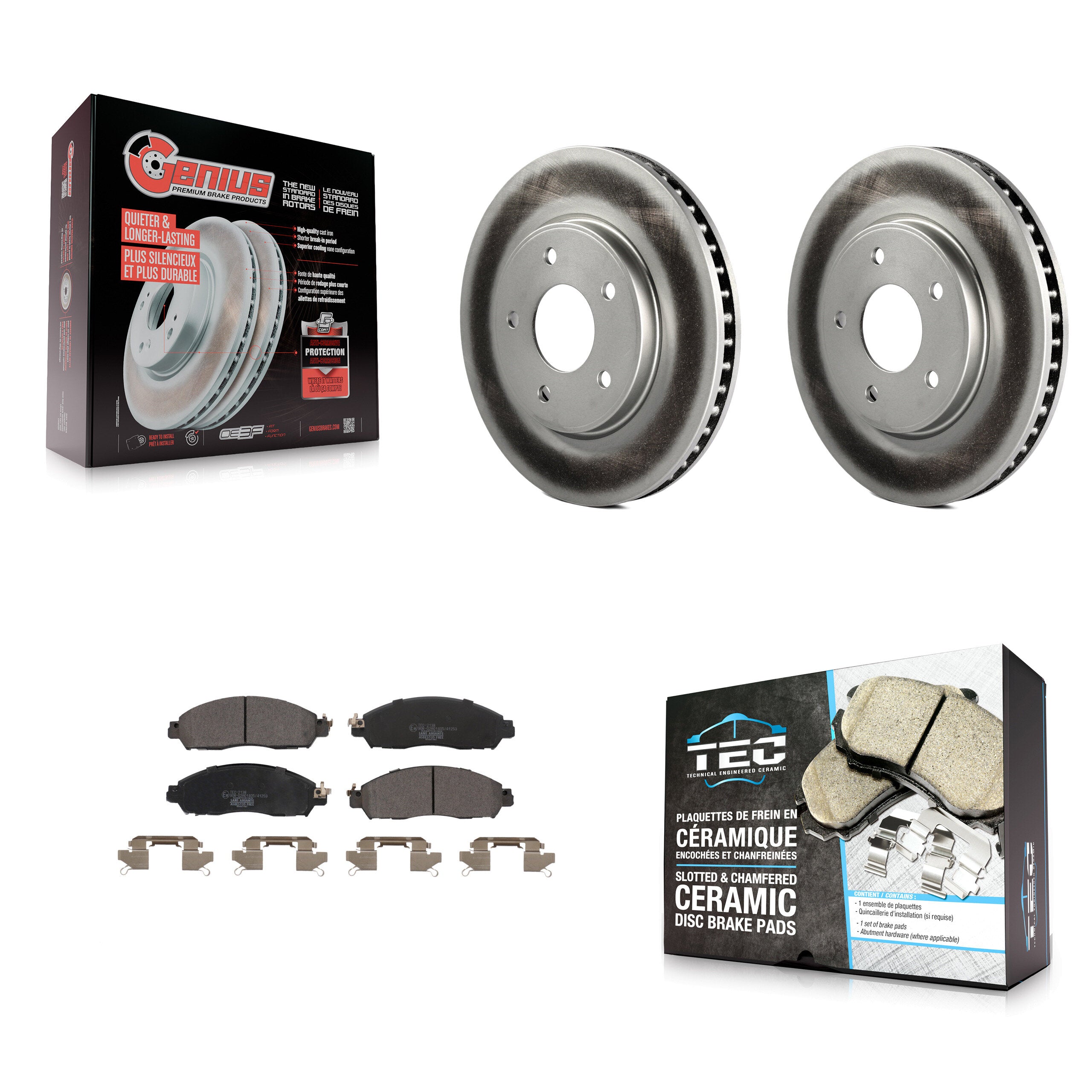 Transit Auto KGT-102833 Disc Brake Kit for 2018-2023 Nissan NV200, Nissan LEAF - Front