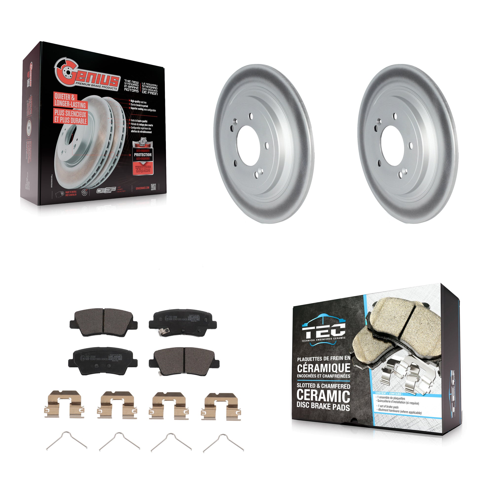 Transit Auto KGT-102858 Disc Brake Kit for 2017-2022 Hyundai Nexo, Hyundai Tucson, Kia Sportage - Rear