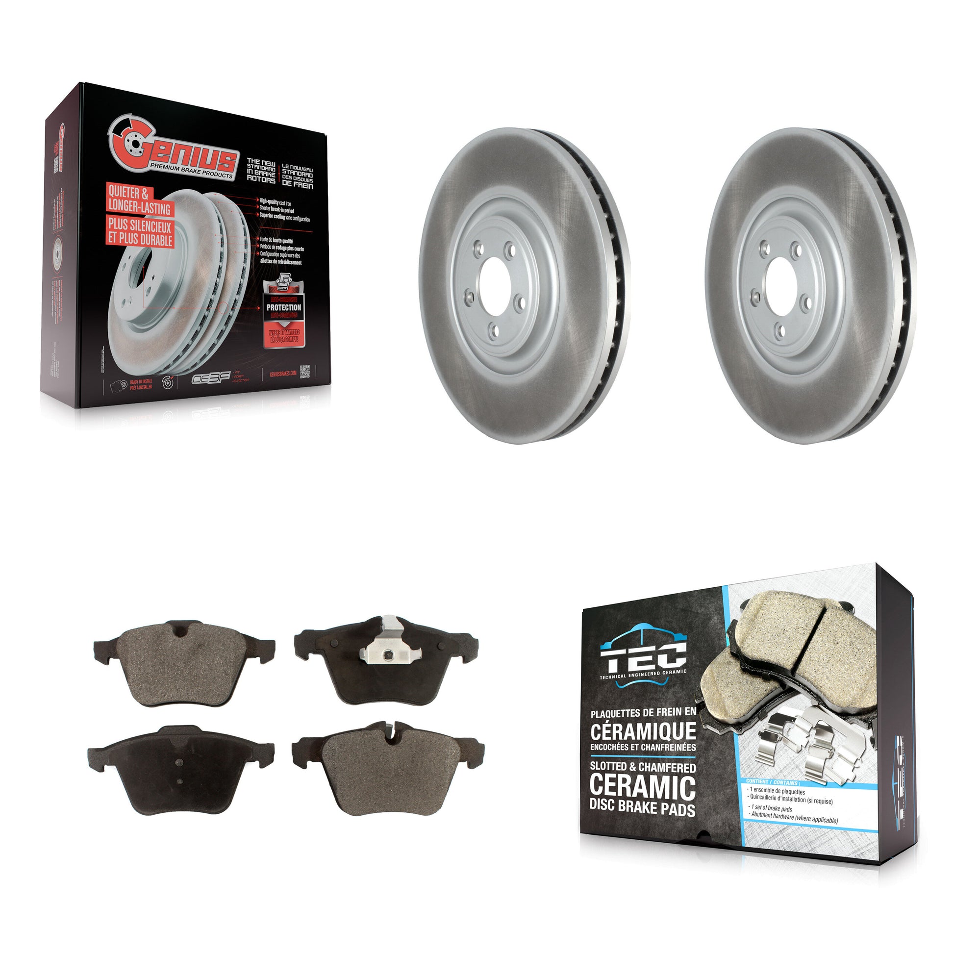 Transit Auto KGT-103128 Disc Brake Kit for 2010-2017 Jaguar XJ, Jaguar XF - Front