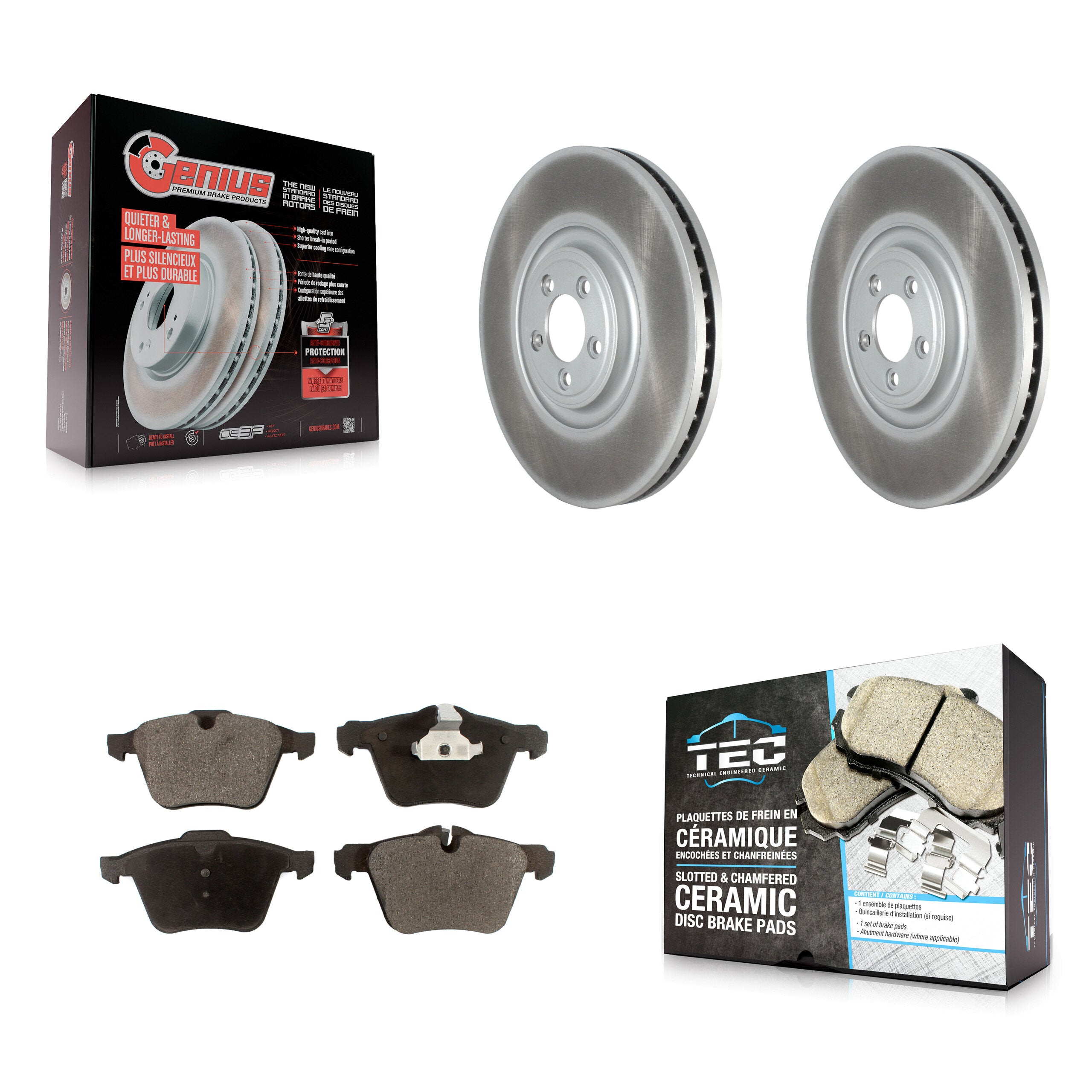 Transit Auto KGT-103128 Disc Brake Kit for 2010-2017 Jaguar XJ, Jaguar XF - Front