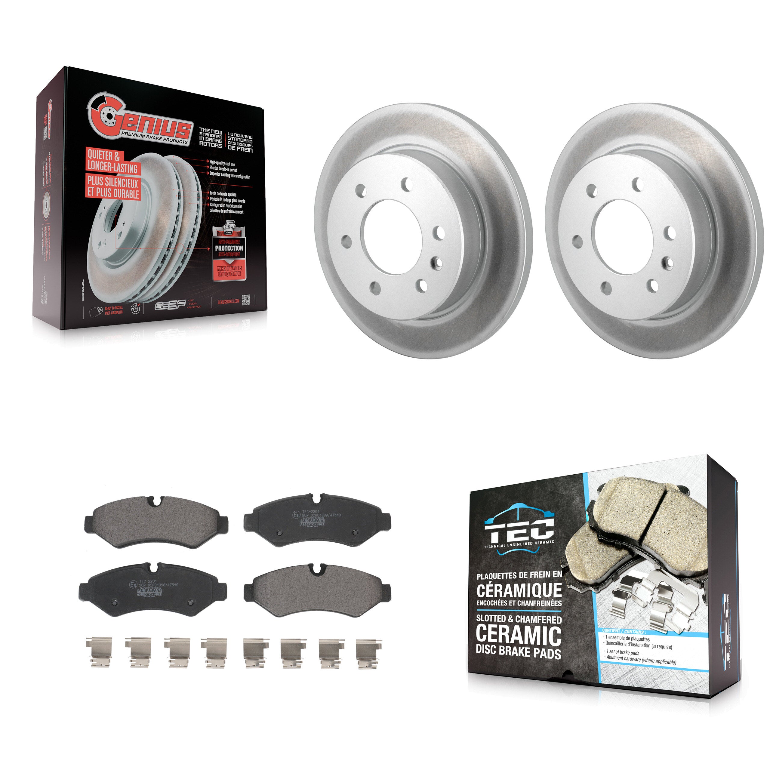 Transit Auto KGT-103196 Disc Brake Kit for 2019-2024 Mercedes-Benz Sprinter 1500, Freightliner Sprinter 2500 and More - Rear