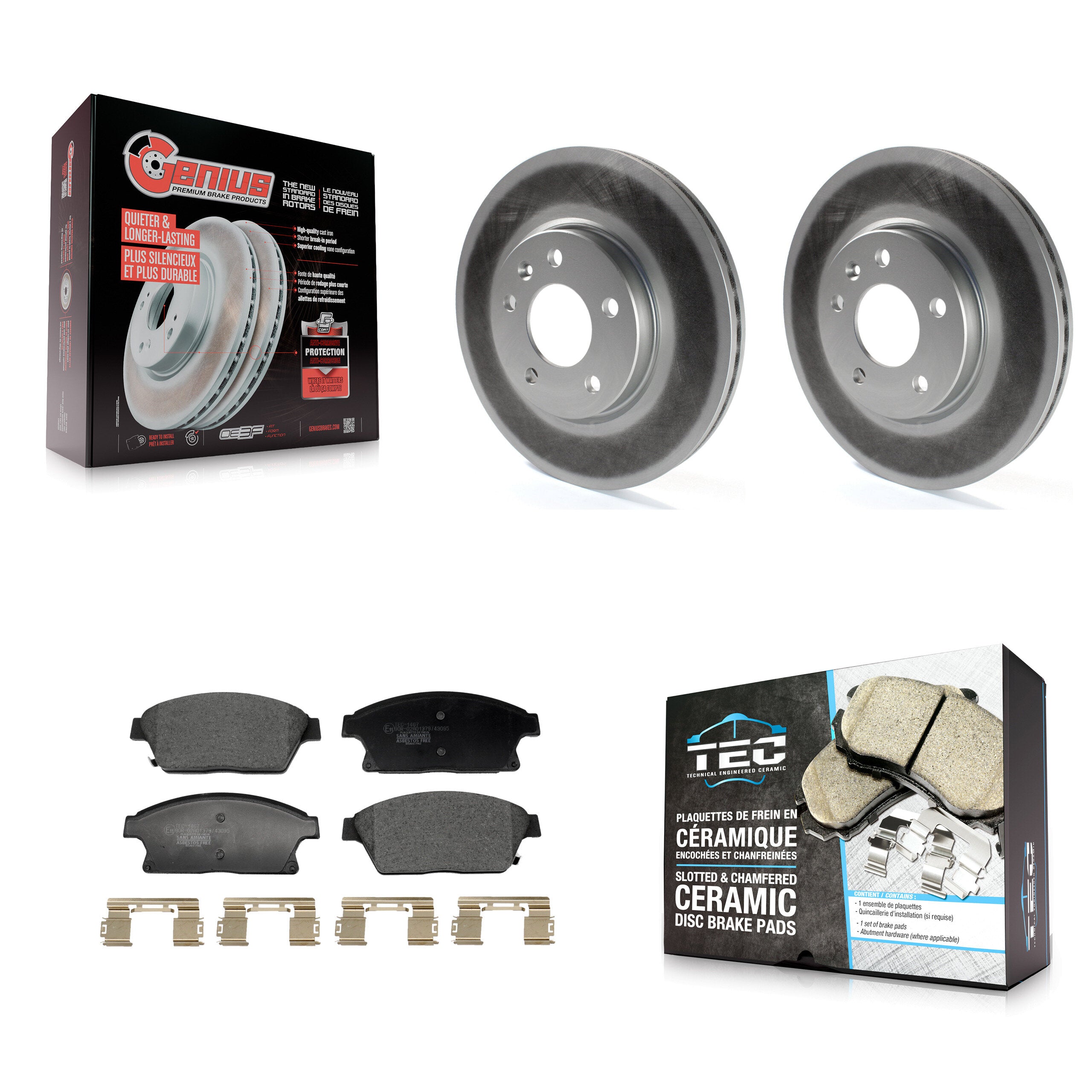 Transit Auto KGT-103242 Disc Brake Kit for 2011-2017 Chevrolet Cruze, Buick Verano and More - Front