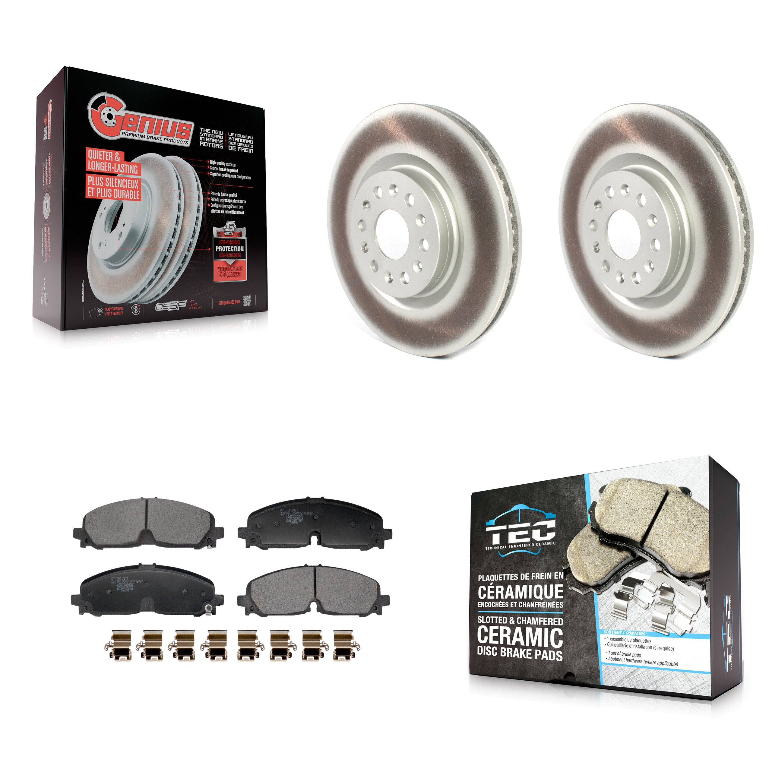 Transit Auto KGT-103262 Disc Brake Kit for 2021 Buick Enclave, Cadillac XT5, Cadillac XT6 - Front