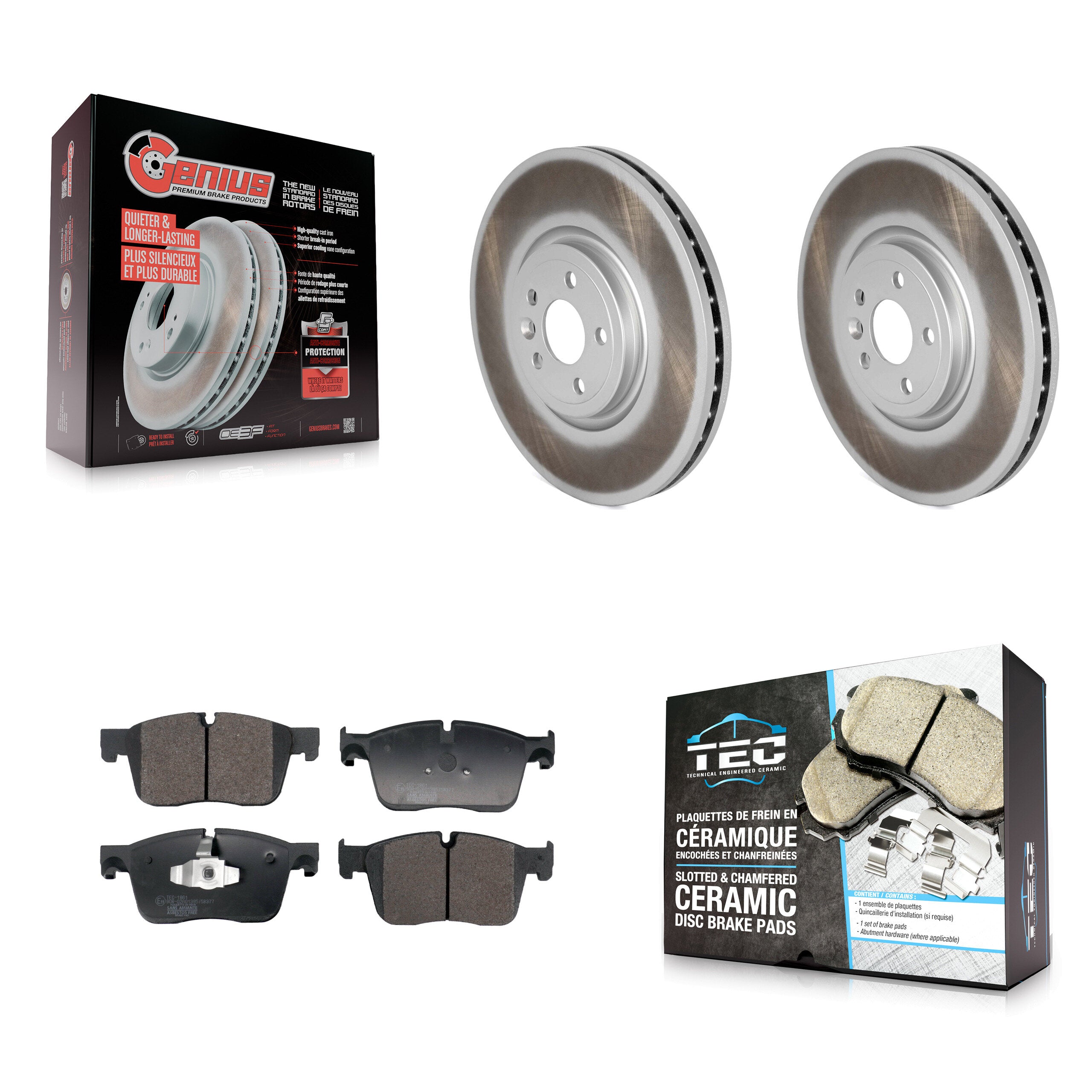 Transit Auto KGT-103269 Disc Brake Kit for 2017-2020 Land Rover Range Rover Velar, Jaguar I-Pace, Jaguar F-Pace - Front