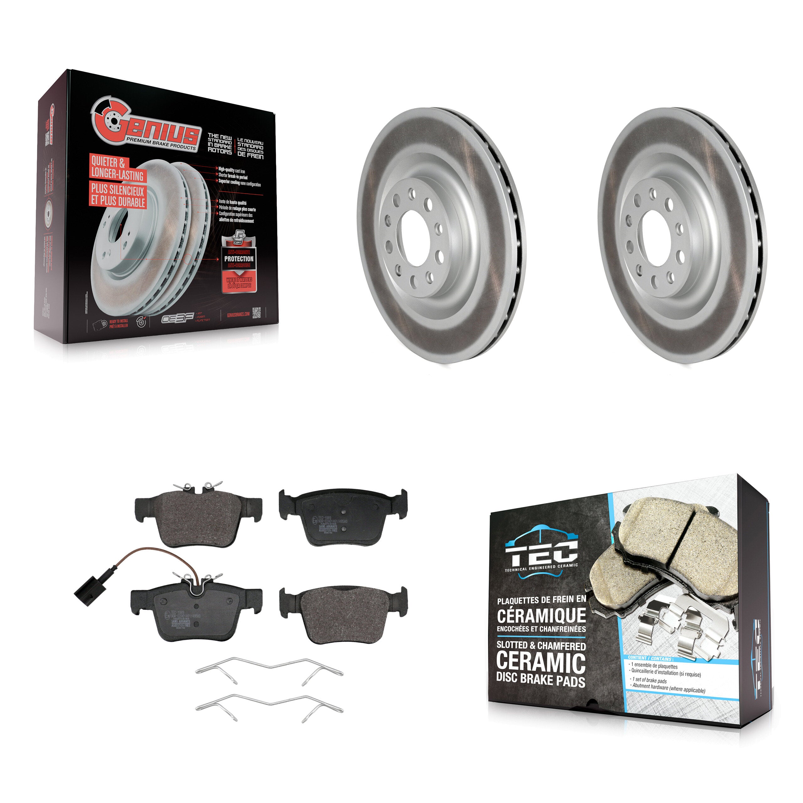 Transit Auto KGT-103273 Disc Brake Kit for 2017-2020 Alfa Romeo Giulia, Alfa Romeo Stelvio - Rear