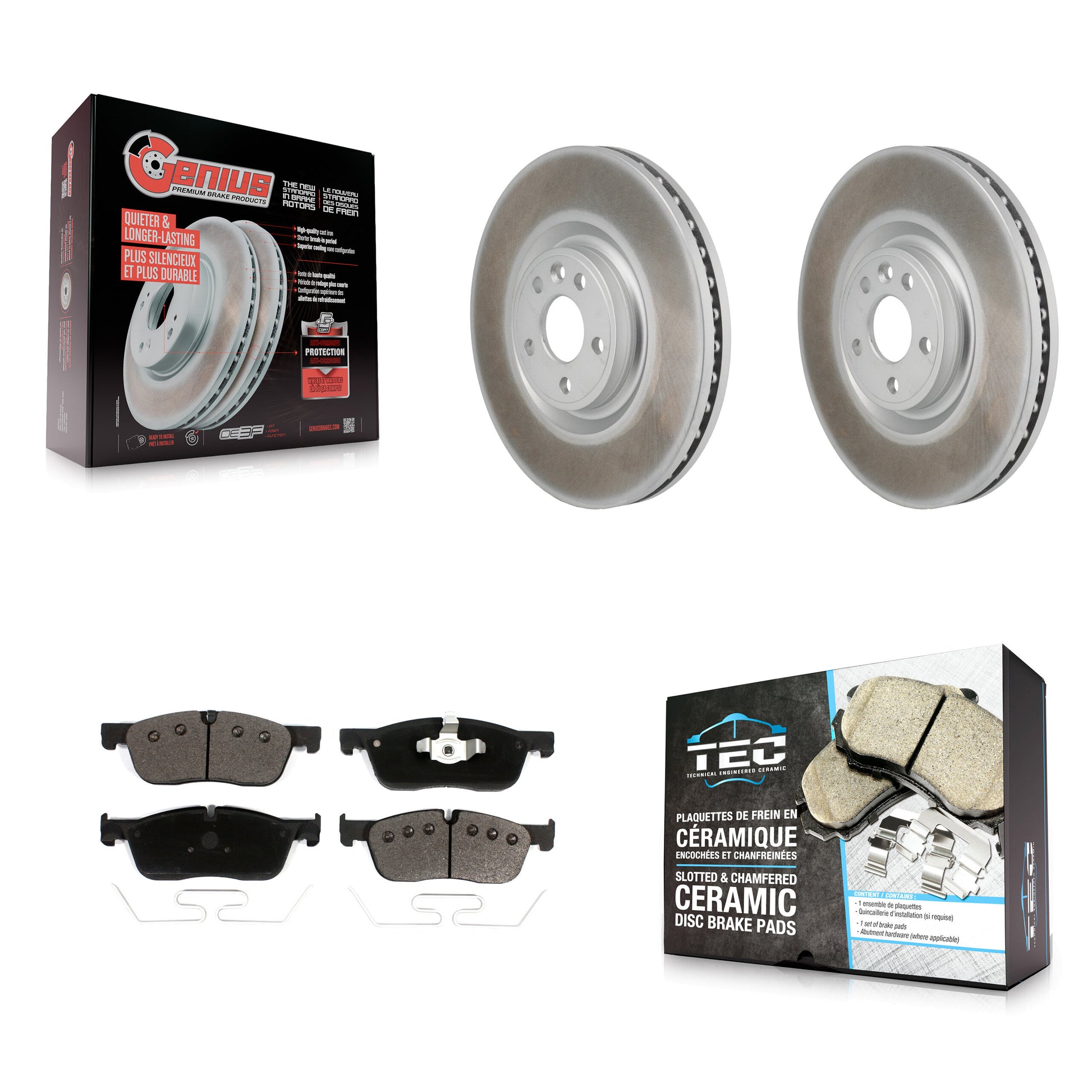 Transit Auto KGT-103465 Disc Brake Kit for 2016-2018 Jaguar E-Pace, Land Rover Discovery Sport - Front