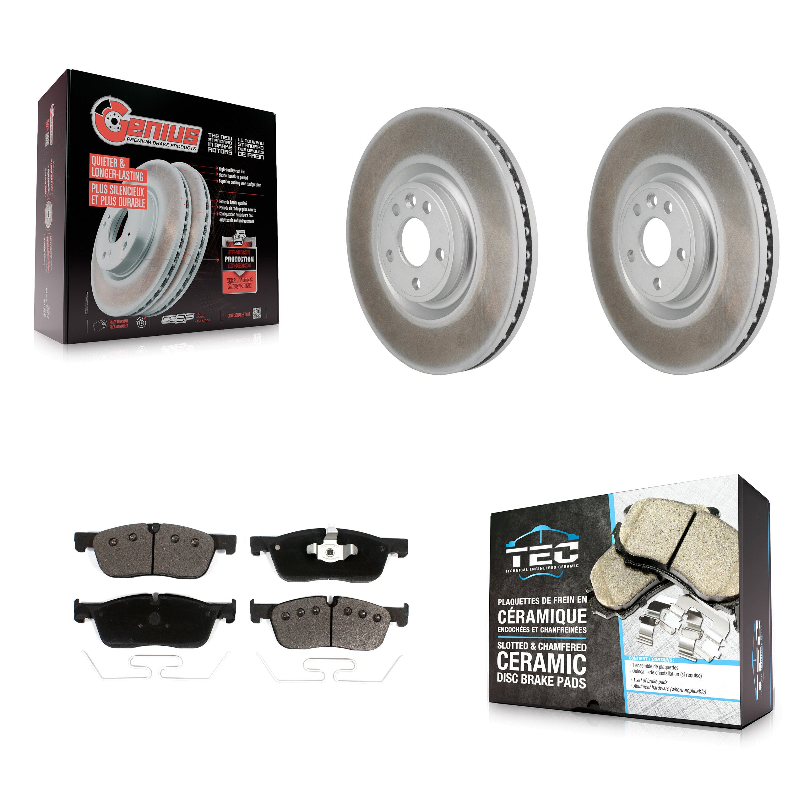 Transit Auto KGT-103465 Disc Brake Kit for 2016-2018 Jaguar E-Pace, Land Rover Discovery Sport - Front