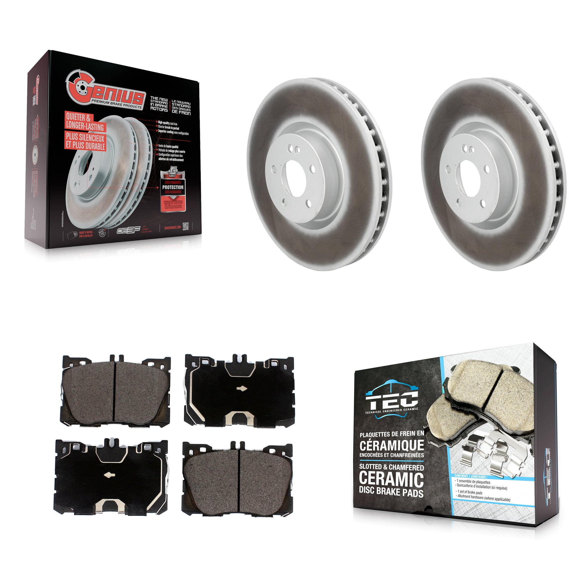 Transit Auto KGT-103488 Disc Brake Kit for 2016-2023 Mercedes-Benz C43 AMG, Mercedes-Benz E450 and More - Front