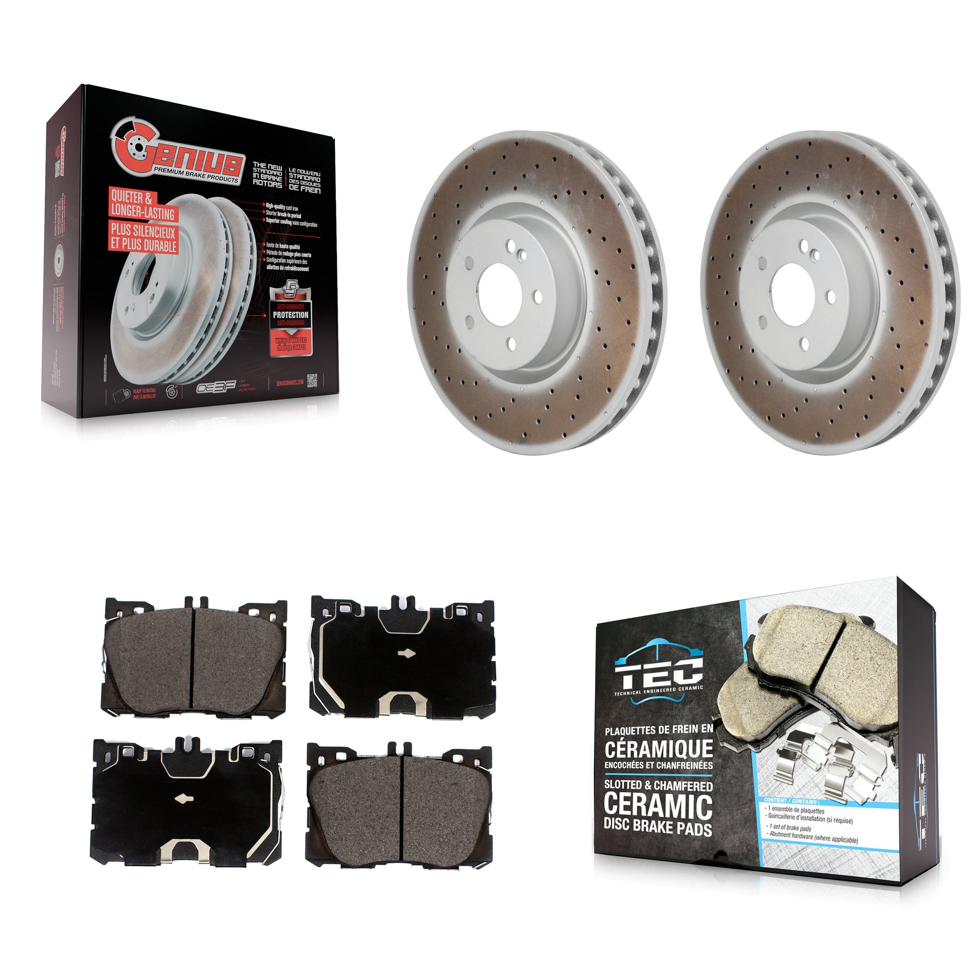 Transit Auto KGT-103489 Disc Brake Kit for 2016-2023 Mercedes-Benz C43 AMG, Mercedes-Benz E450 and More - Front