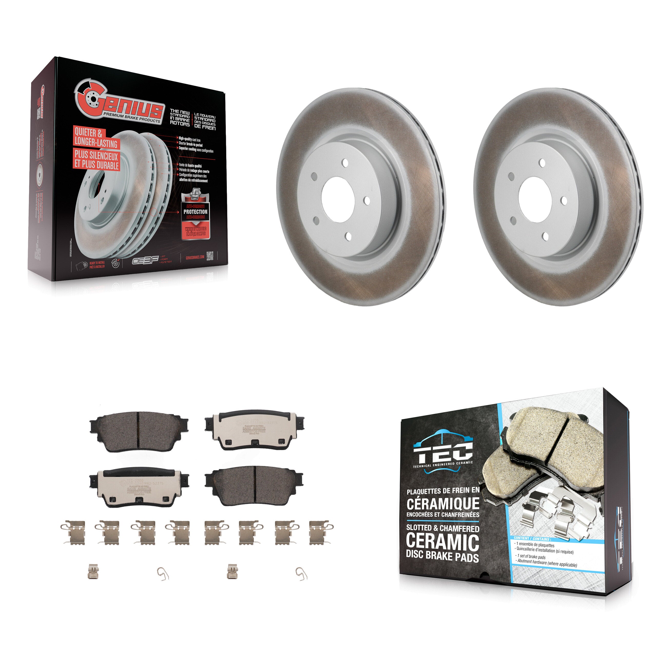 Transit Auto KGT-103520 Disc Brake Kit for 2022-2023 INFINITI QX60, Mitsubishi Outlander, Nissan Pathfinder - Rear