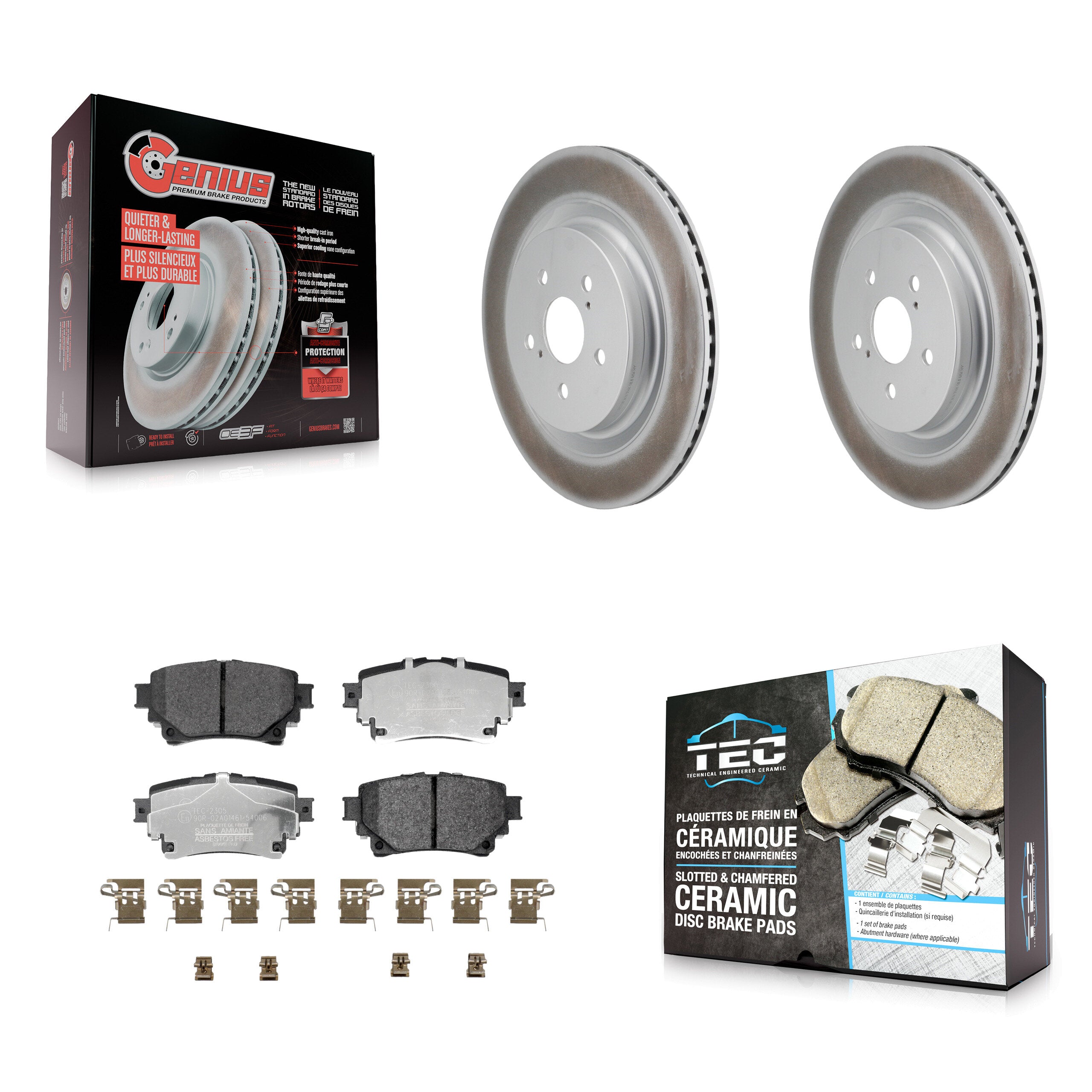 Transit Auto KGT-103543 Disc Brake Kit for 2020-2024 Lexus RX350, Lexus RX450h+ and More - Rear