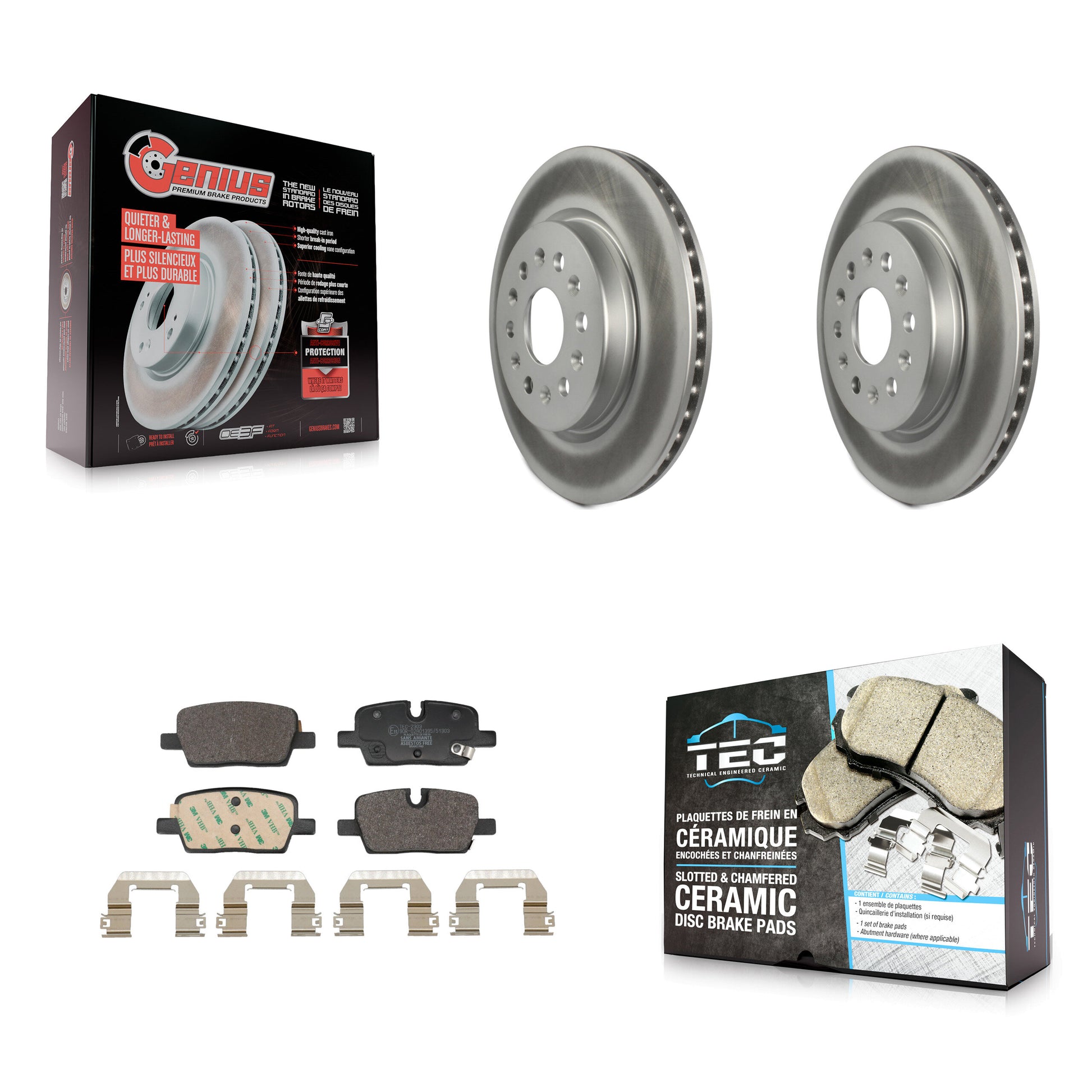 Transit Auto KGT-103544 Disc Brake Kit for 2020-2025 Chevrolet Equinox EV, Cadillac XT5 and More - Rear