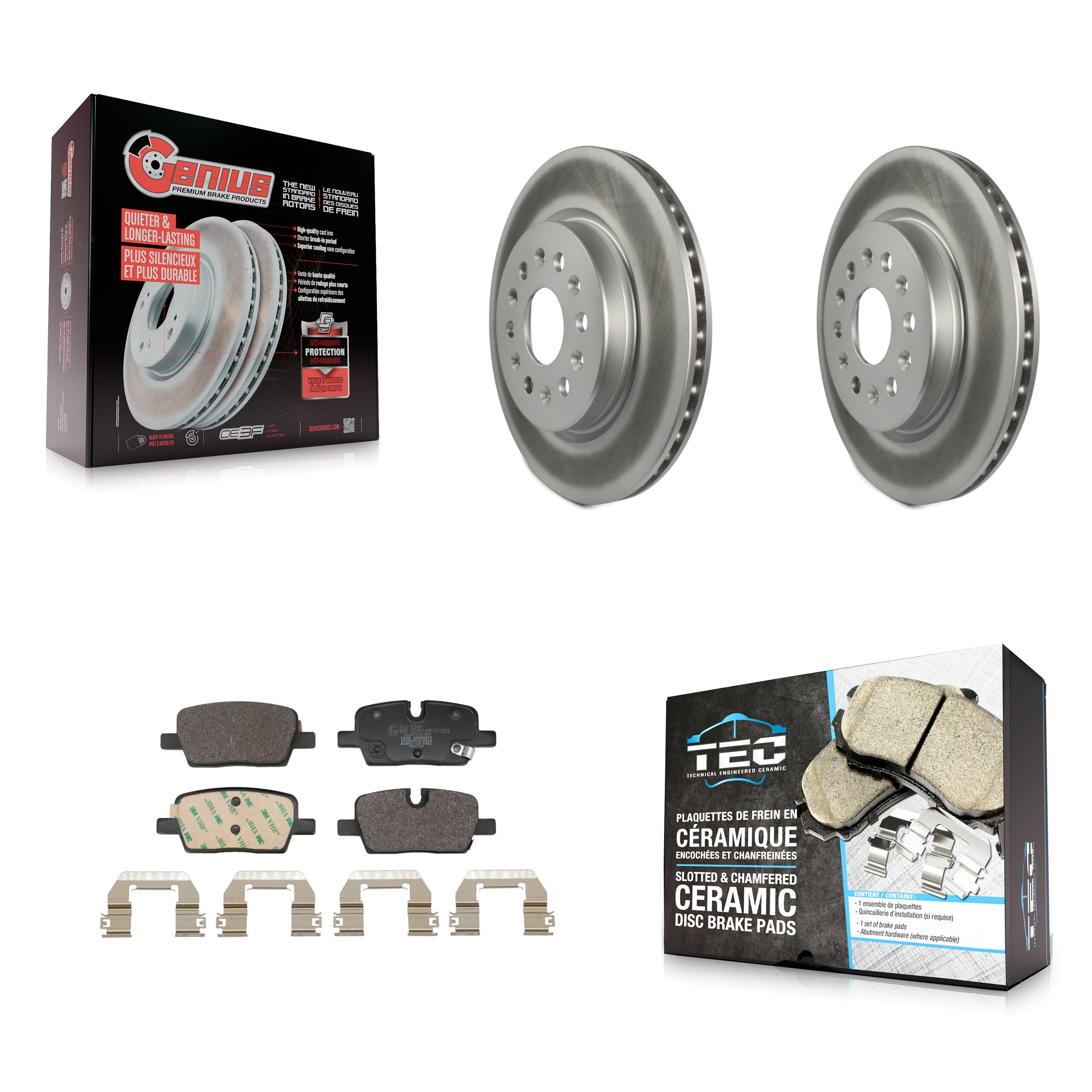 Transit Auto KGT-103544 Disc Brake Kit for 2020-2025 Chevrolet Equinox EV, Cadillac XT5 and More - Rear