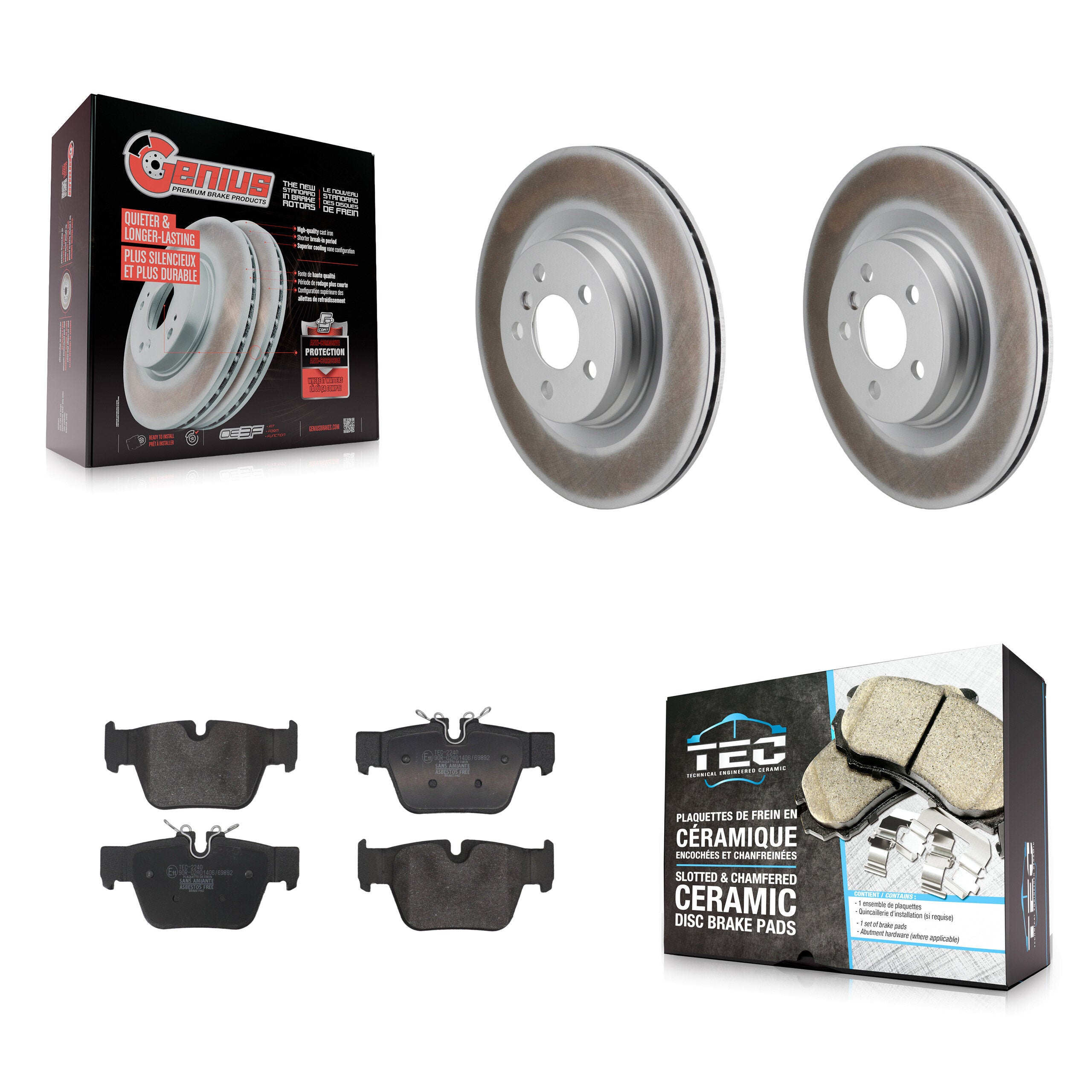 Transit Auto KGT-103550 Disc Brake Kit for 2019-2023 BMW M235i xDrive Gran Coupe, Mini Cooper Clubman and More - Rear