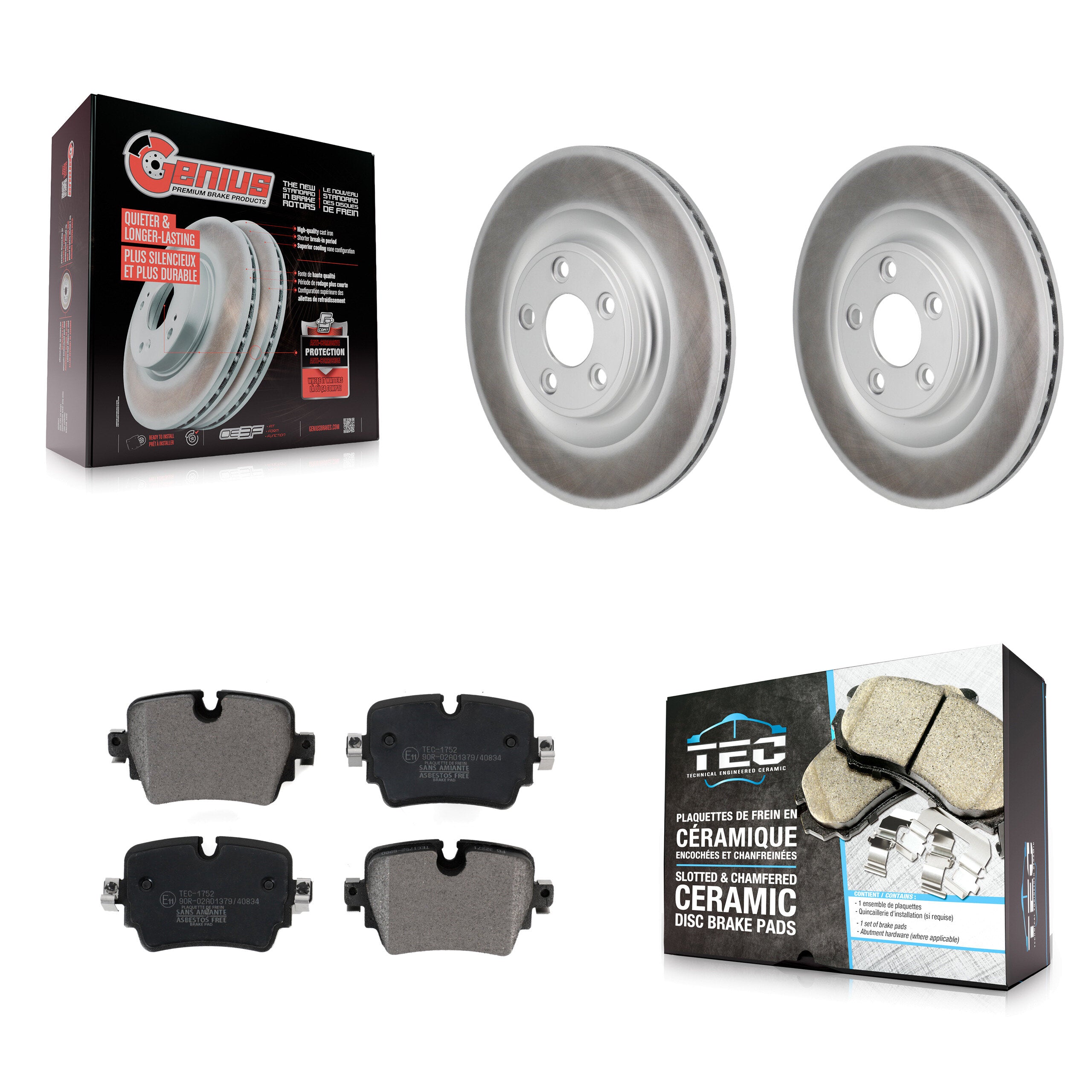 Transit Auto KGT-103559 Disc Brake Kit for 2014-2021 Jaguar XJ, Jaguar F-Type - Rear