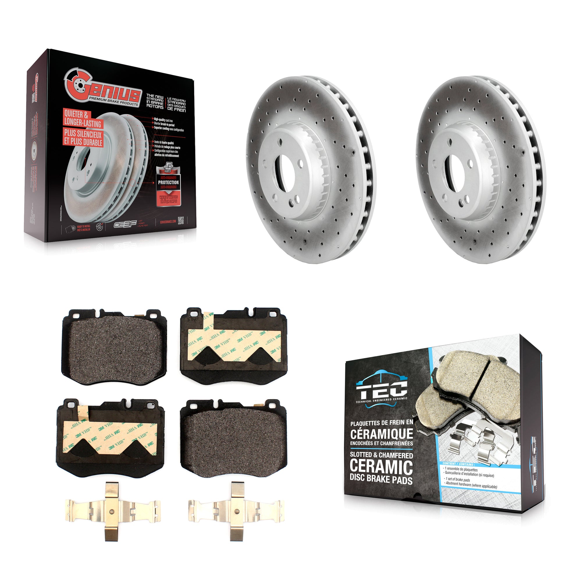 Transit Auto KGT-104307 Disc Brake Kit for 2015-2020 Mercedes-Benz C300, Mercedes-Benz C350e, Mercedes-Benz C400 - Front