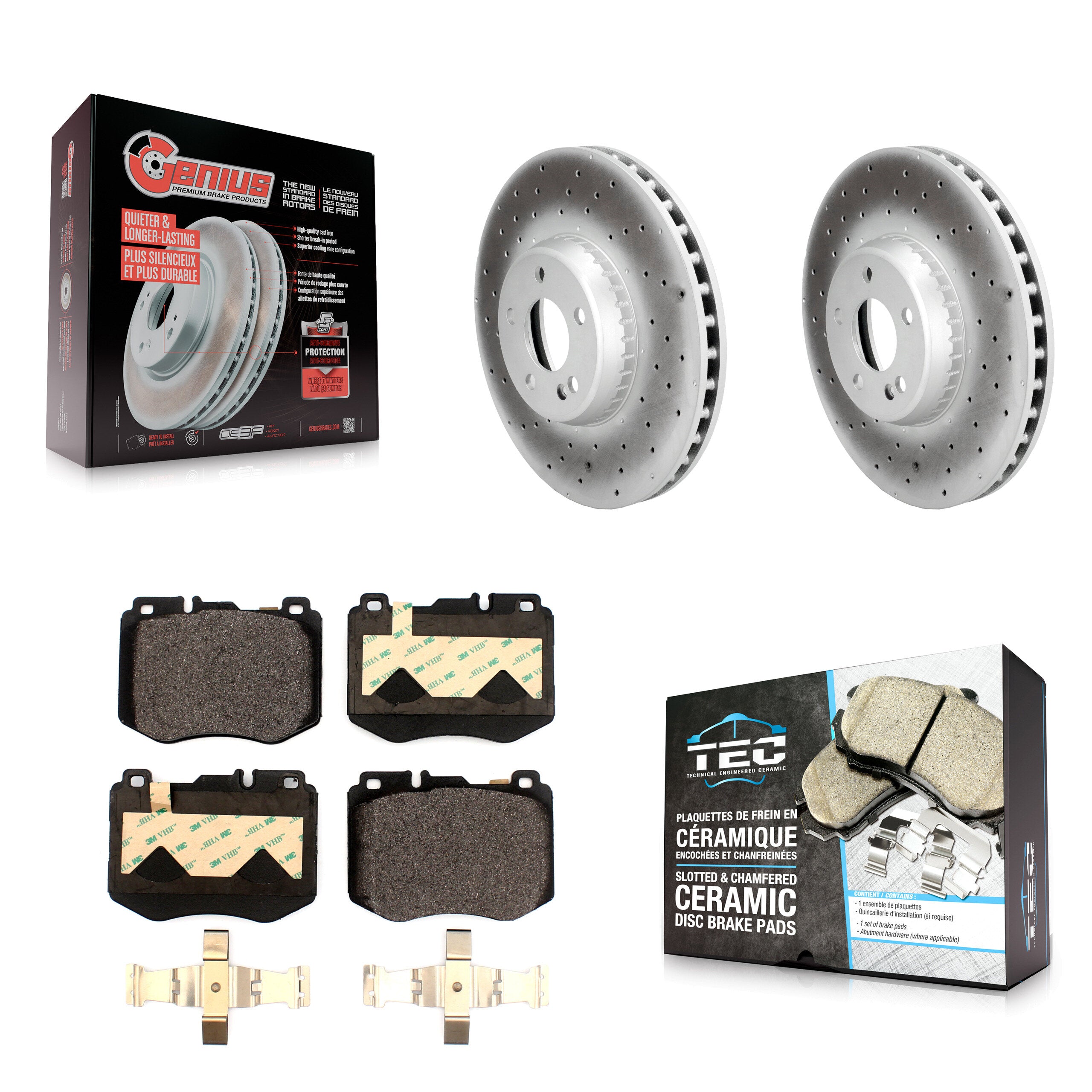 Transit Auto KGT-104307 Disc Brake Kit for 2015-2020 Mercedes-Benz C300, Mercedes-Benz C350e, Mercedes-Benz C400 - Front