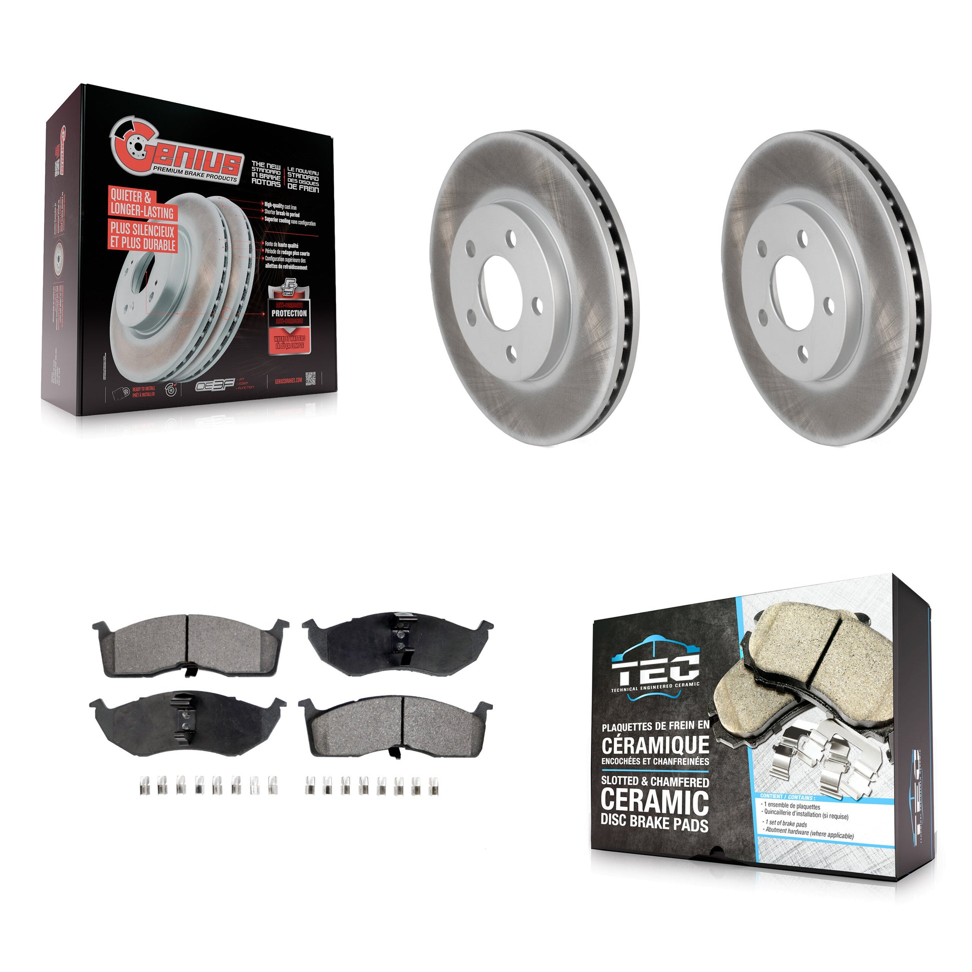 Transit Auto KGT-104323 Disc Brake Kit for 2000-2005 Dodge Neon, Dodge SX 2.0 and More - Front