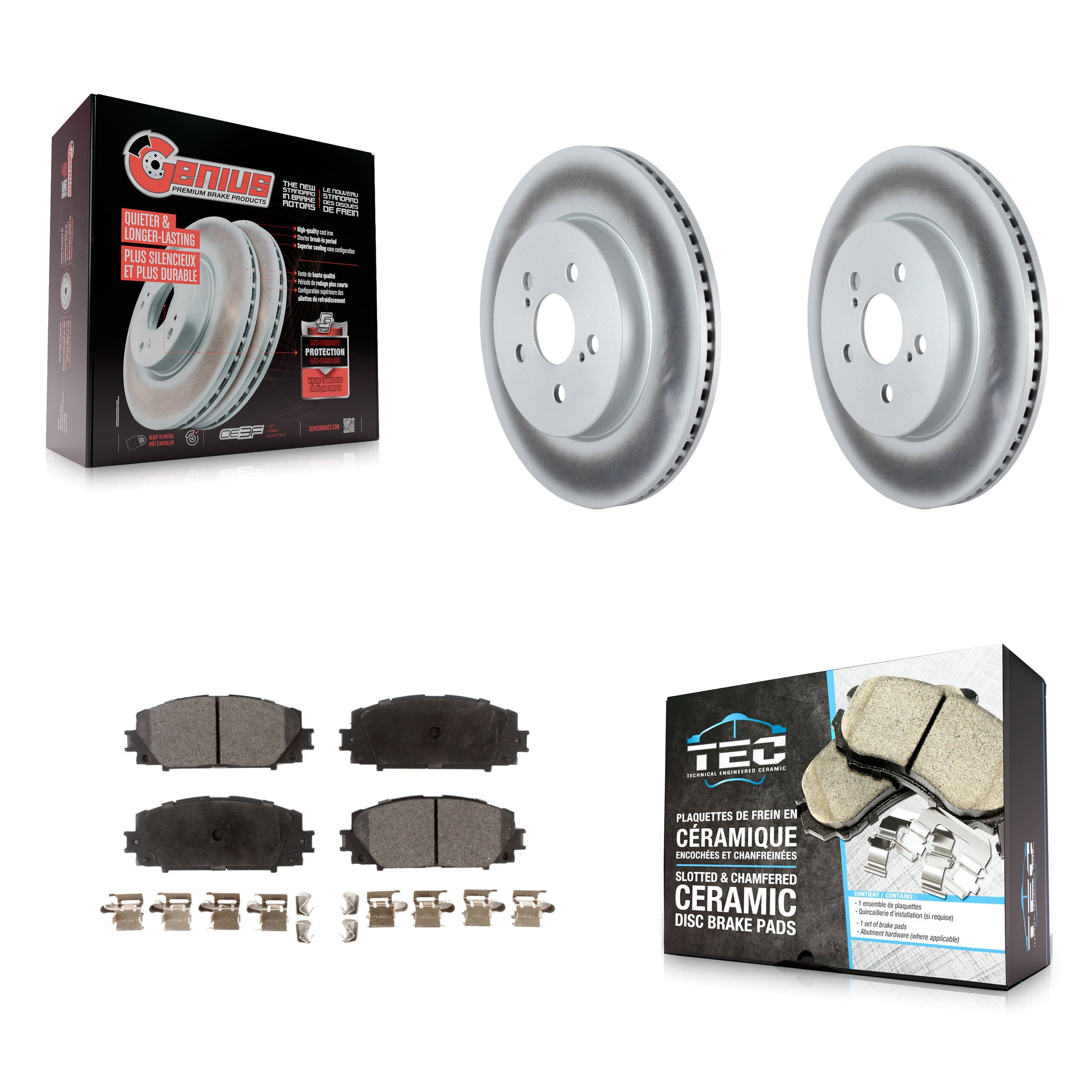 Transit Auto KGT-104332 Disc Brake Kit for 2019-2023 Toyota Corolla, Toyota Prius Prime - Front