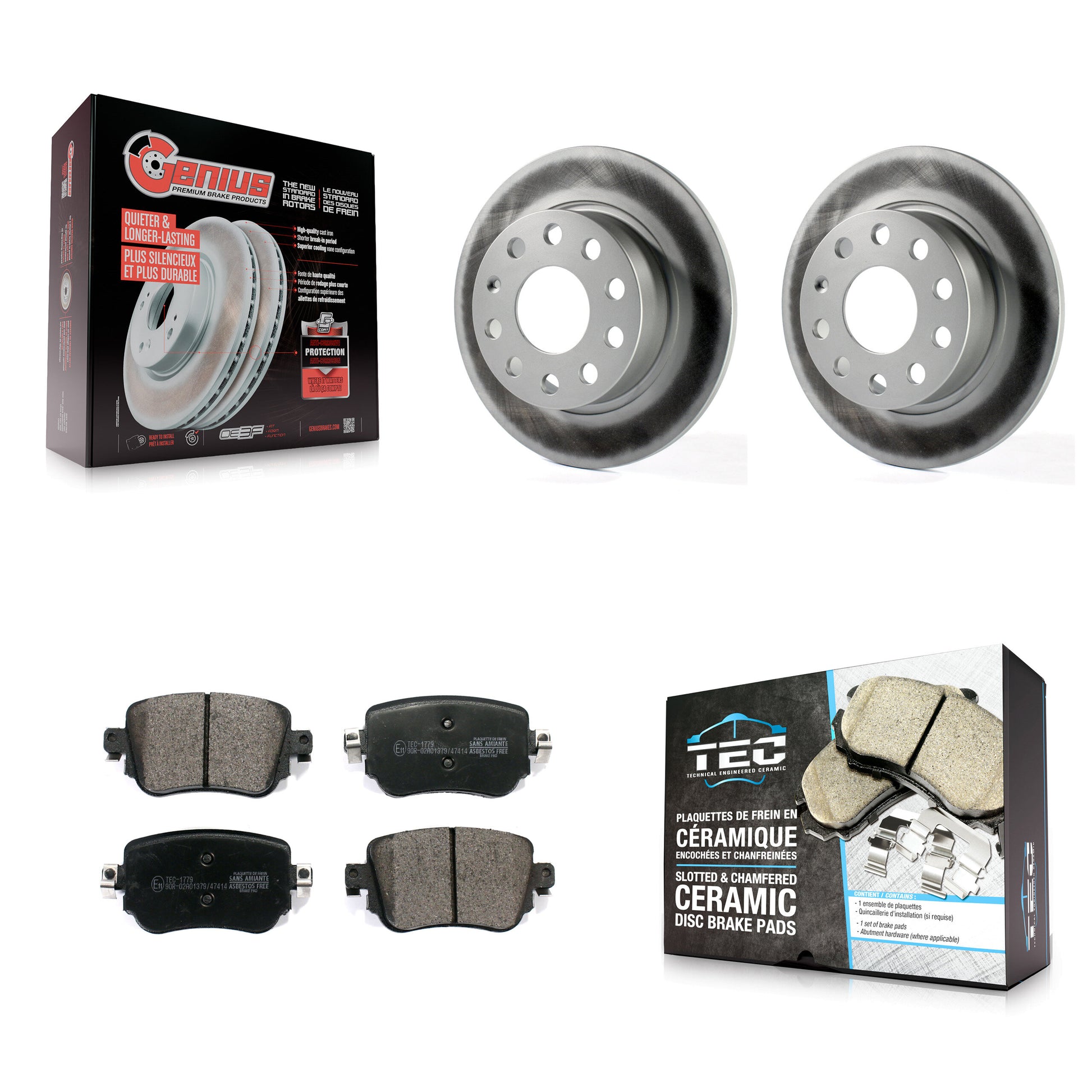 Transit Auto KGT-104348 Disc Brake Kit for 2015 Volkswagen Golf, Volkswagen Golf SportWagen - Rear