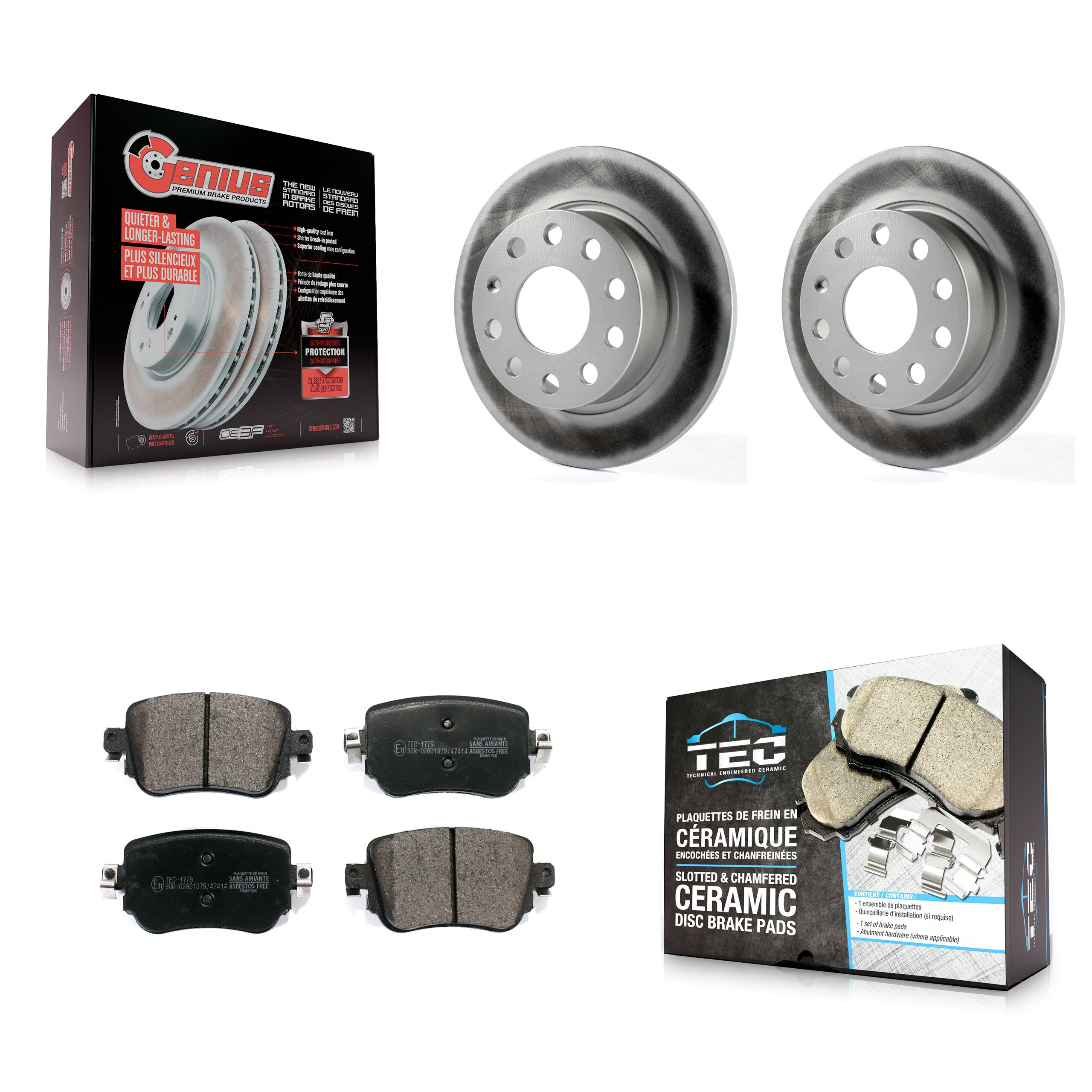 Transit Auto KGT-104348 Disc Brake Kit for 2015 Volkswagen Golf, Volkswagen Golf SportWagen - Rear