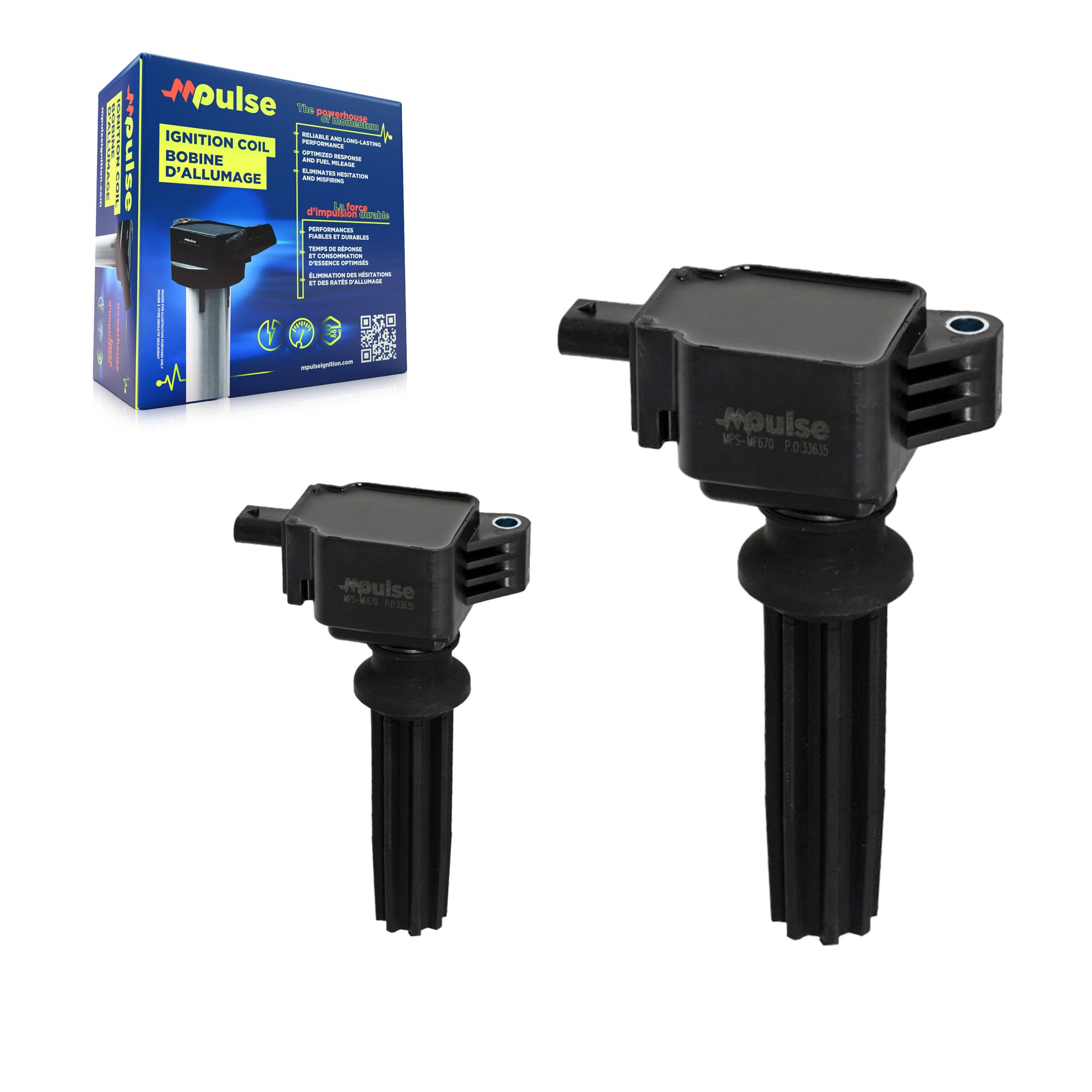 Mpulse KMP-100048 Ignition Coil for 2012-2023 Ford EcoSport, Jaguar XE and More