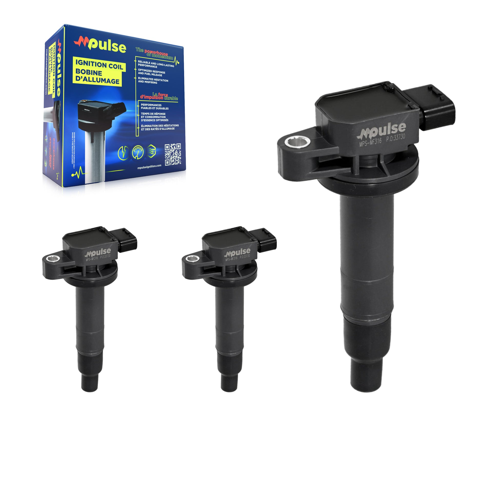 Mpulse KMP-100339 Ignition Coil for 2000-2019 Toyota Prius C, Toyota Yaris and More