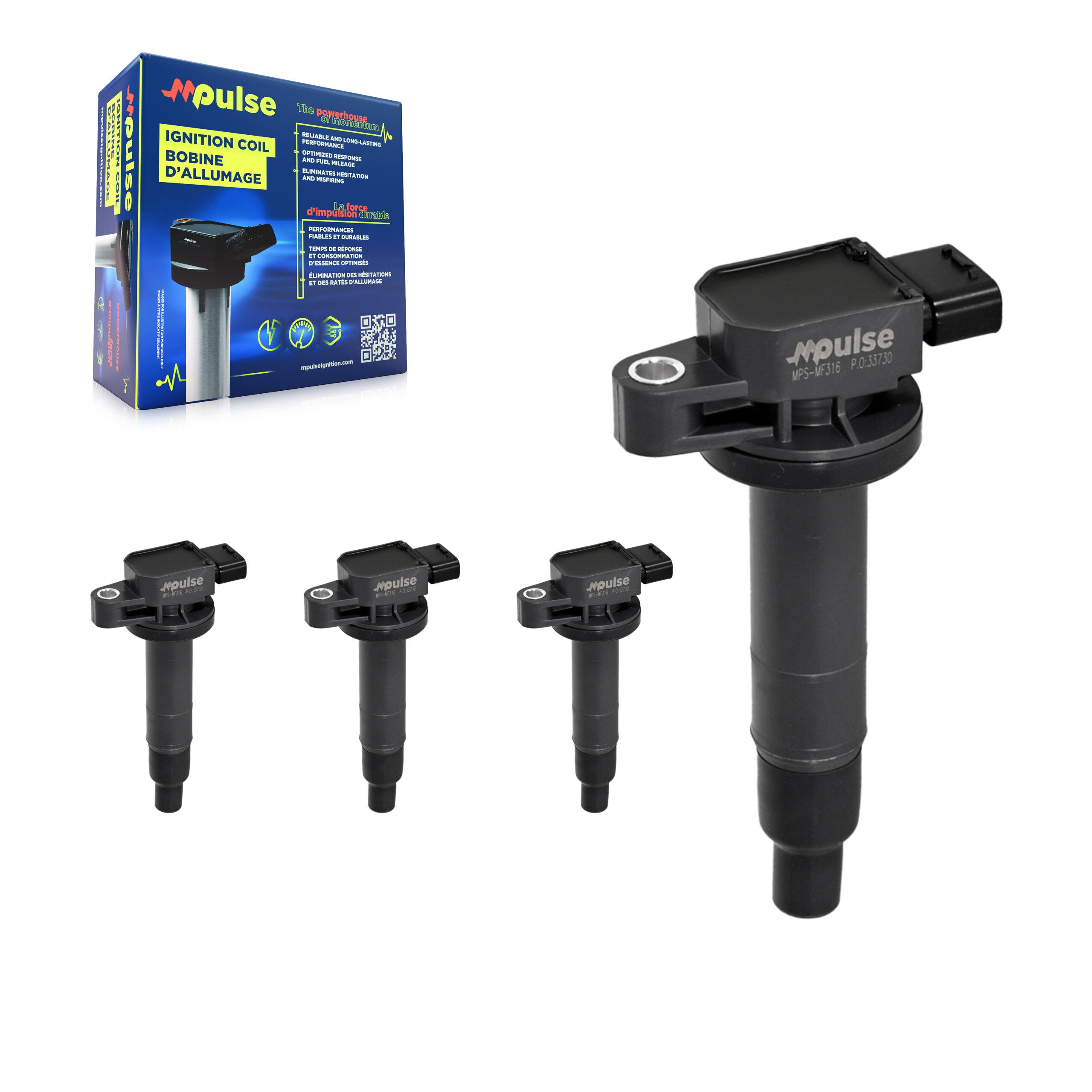 Mpulse KMP-100522 Ignition Coil for 2000-2019 Toyota Prius C, Toyota Yaris and More