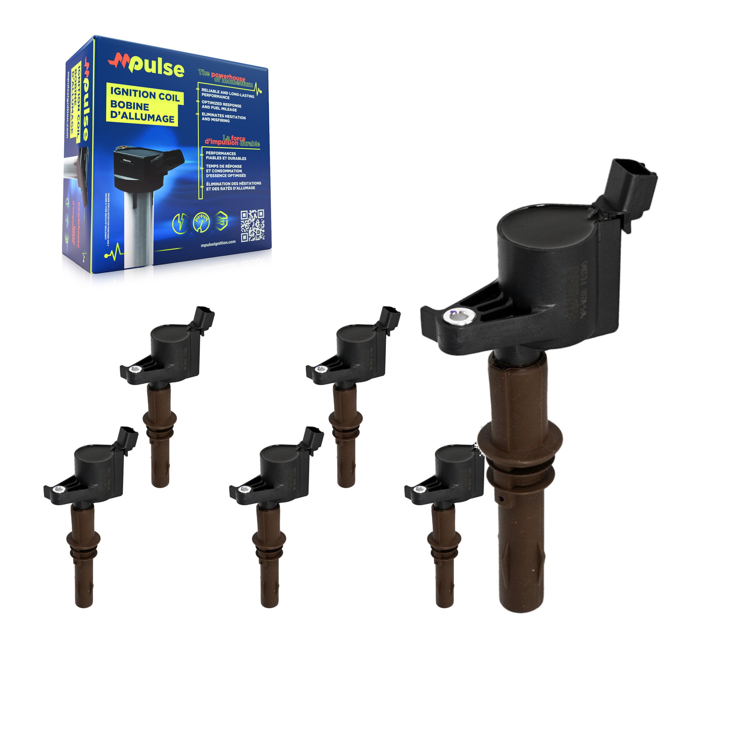 Mpulse KMP-101018 Ignition Coil for 2007-2019 Ford F-750, Ford F-650 and More