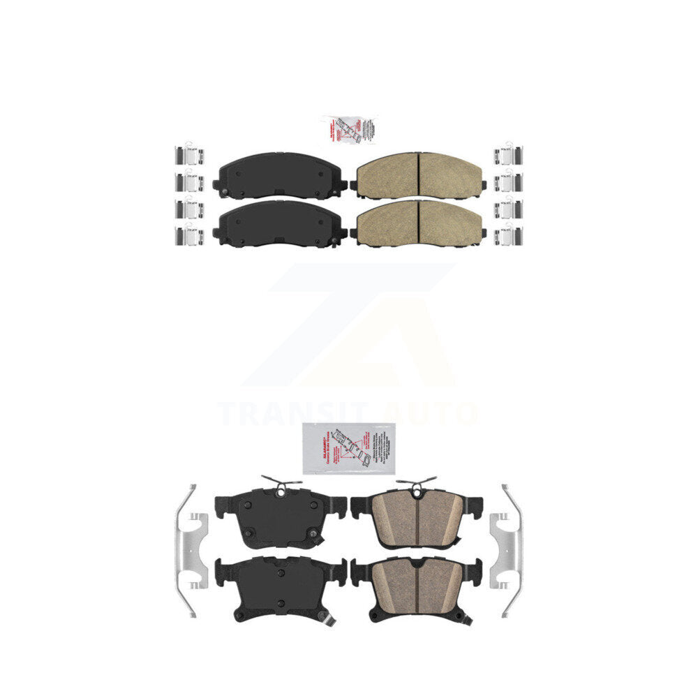 AmeriBRAKES KNF-100008 Disc Brake Pad for 2017-2024 Chrysler Pacifica, Chrysler Grand Caravan, Chrysler Voyager - Front and Rear